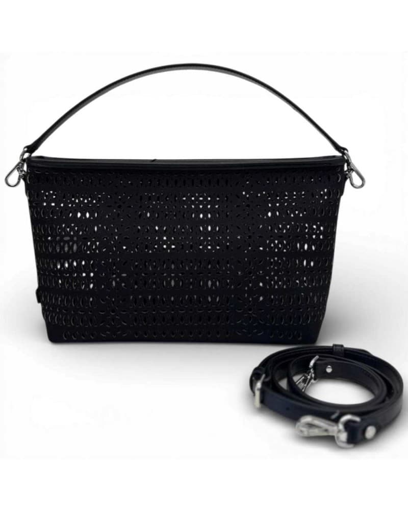 Gianni Chiarini Mashup Women's Black Fabric and Leather Bag