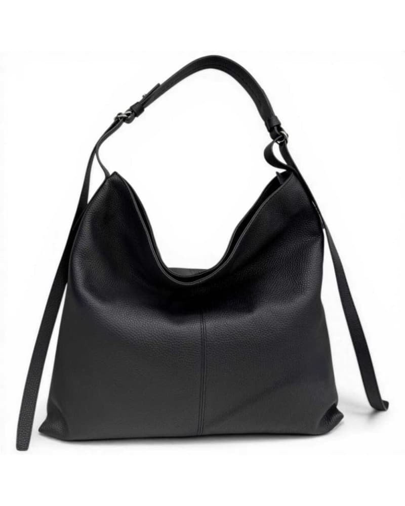 LorisStella Handbag Giorgia Woman Black Leather Suede