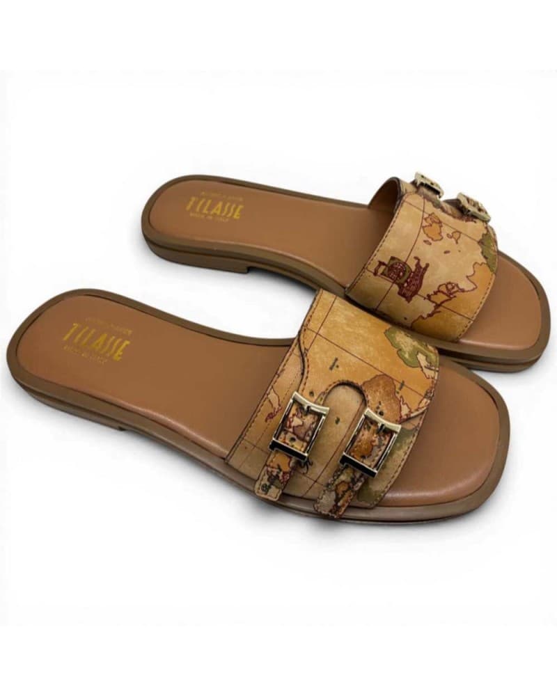 Alviero Martini 1 Classe Slipper Geo Classic Natural Woman Size 40