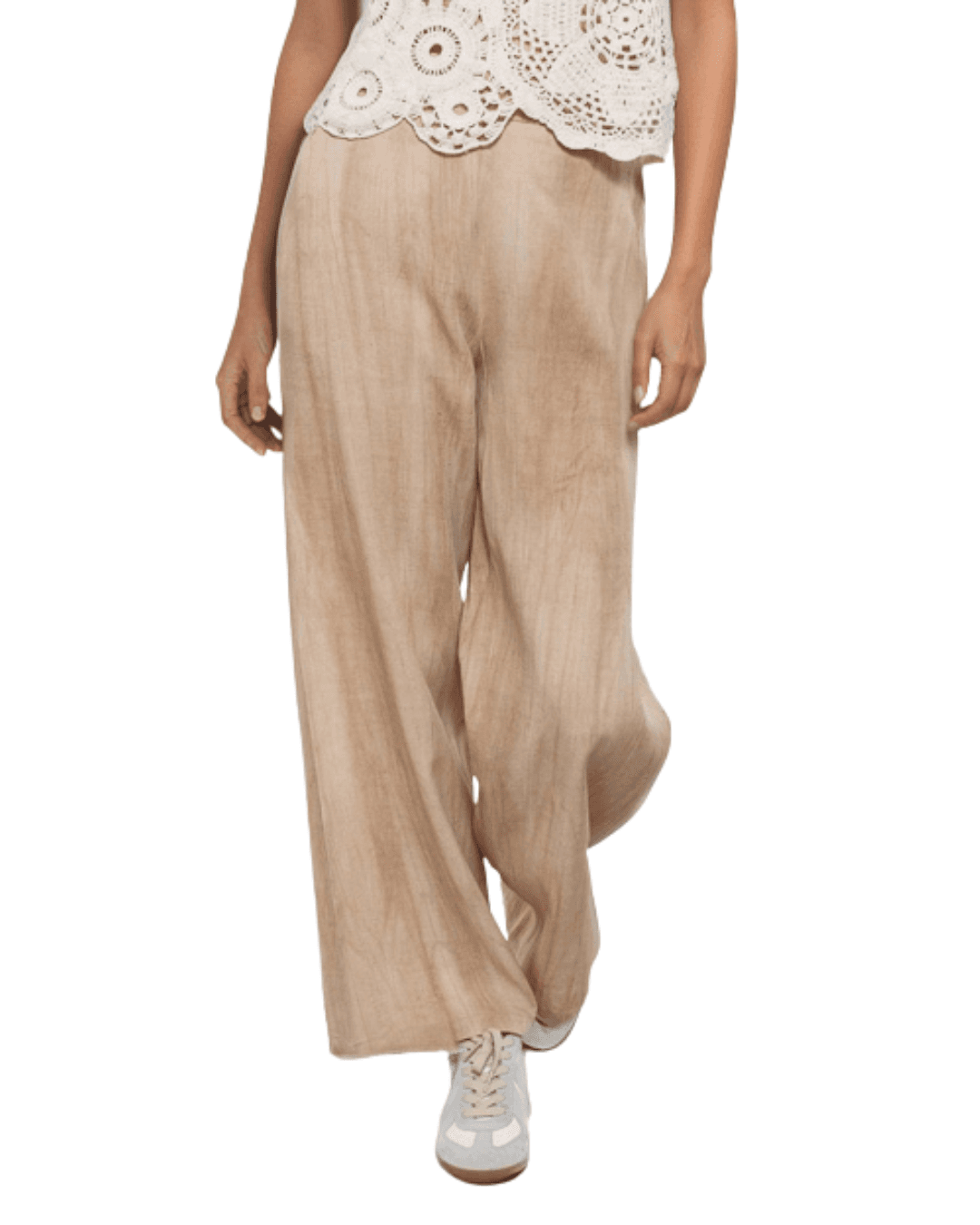 Goa Goa Women's trousers Gaelle Fluido in Linen and Tencel Beige 15208013
