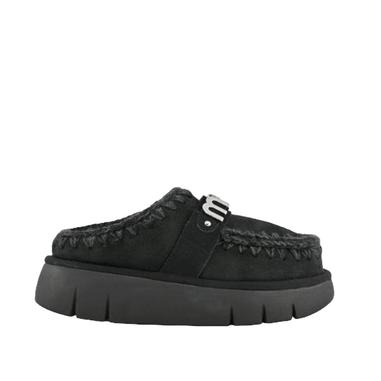 Women's boots Mou - bounce clog metal logo - black