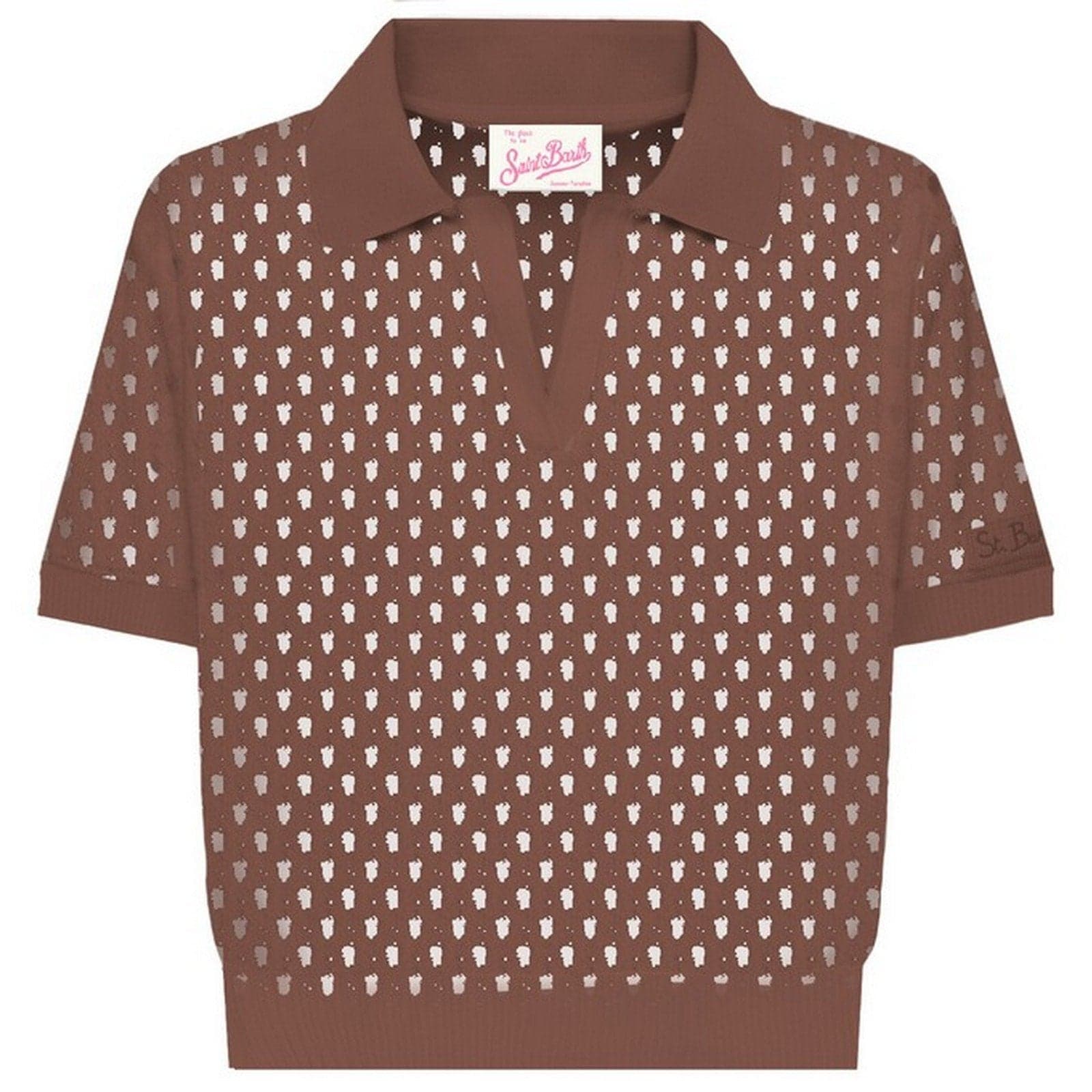 woman polo Mc2 Saint Barth - flora mesh 18 brown - n.d.
