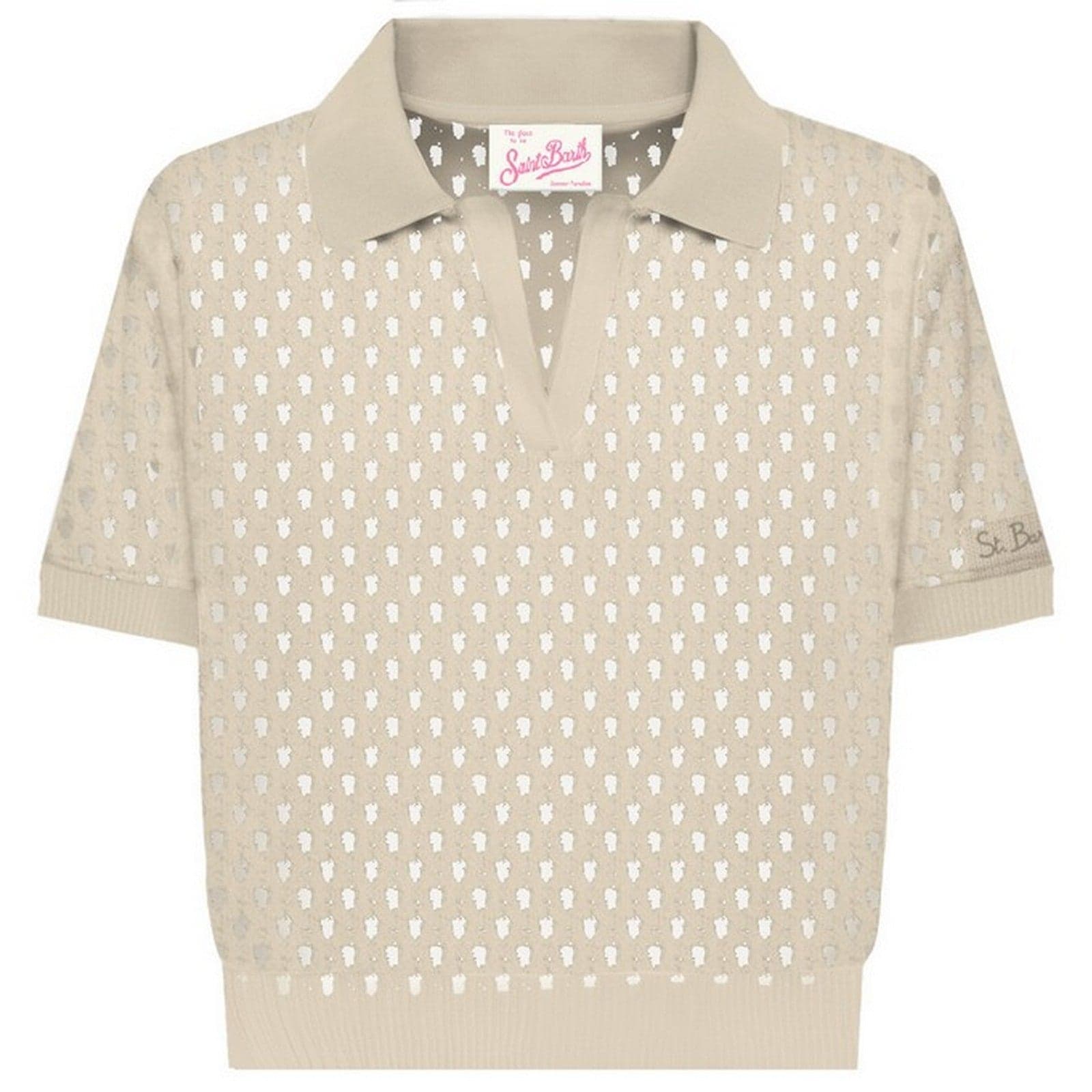 woman polo Mc2 Saint Barth - flora mesh 11 beige - n.d.
