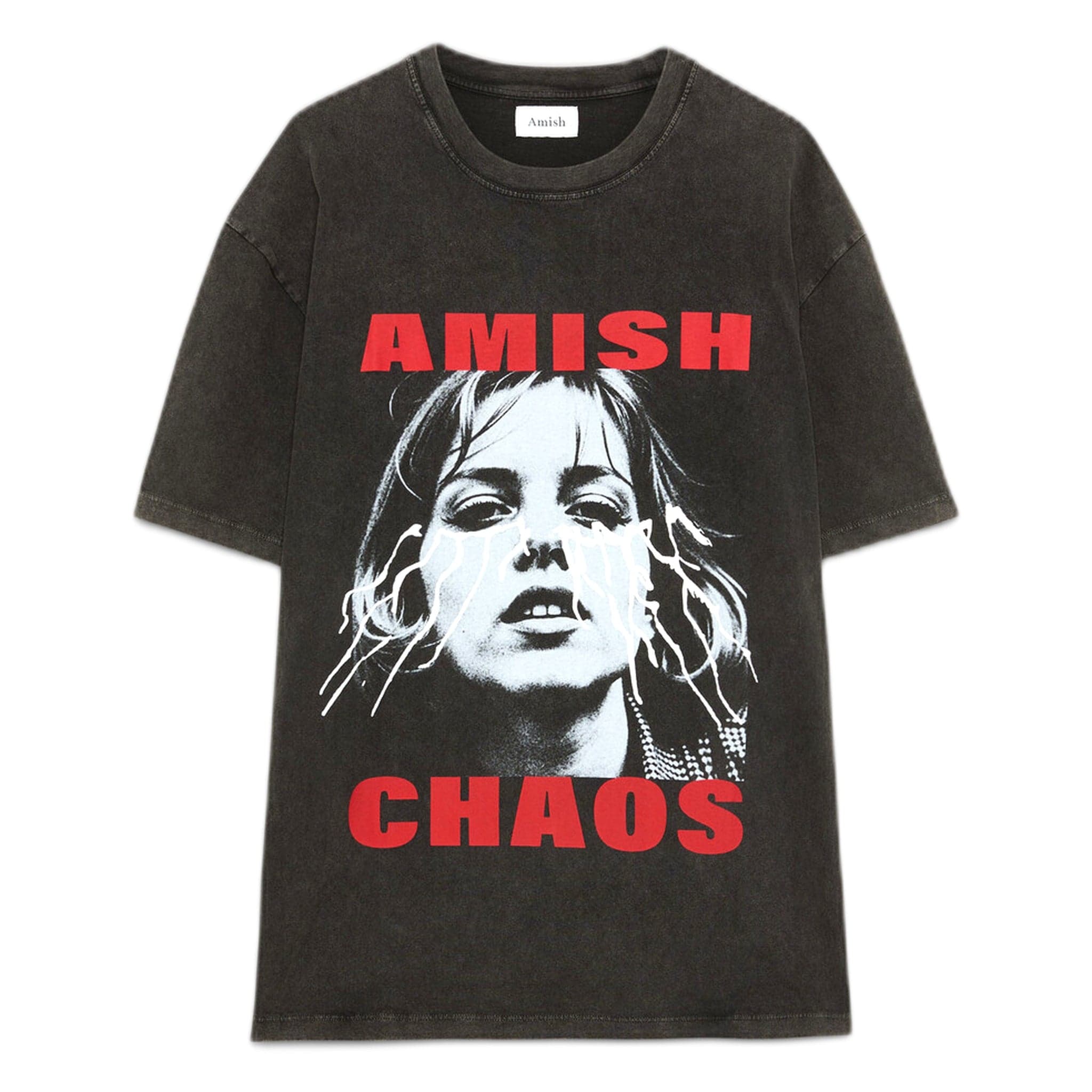 t-shirt Amish jersey chaos pigment stone - black