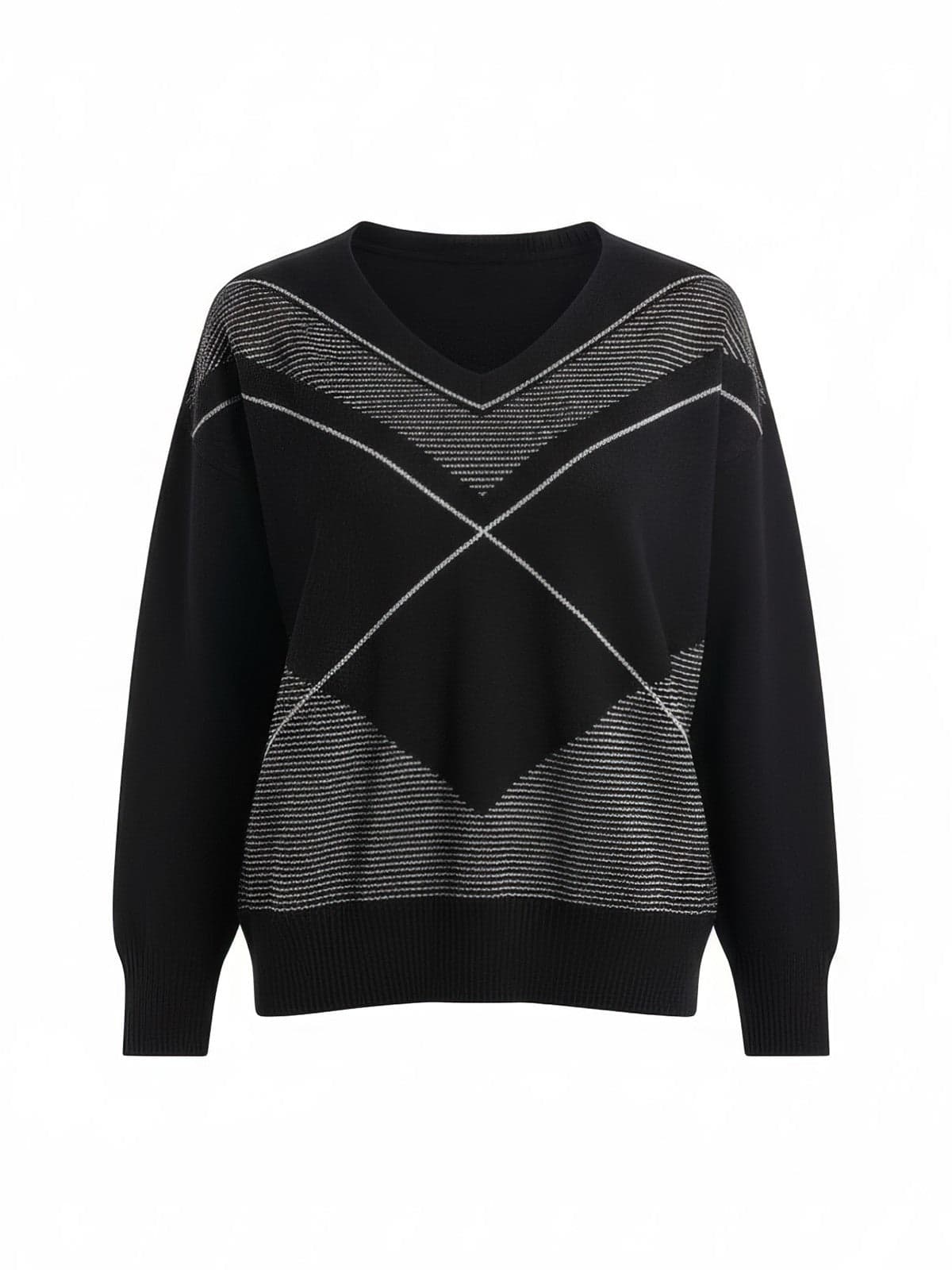 women's t-shirts d.exterior - inlay lux neckline v - black
