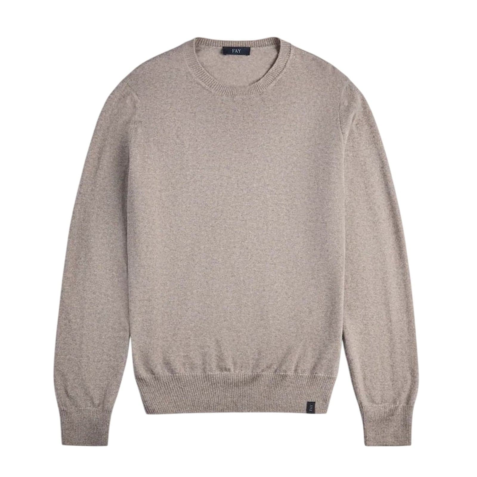 Men's sweaters Fay - mesh crew neck - beige