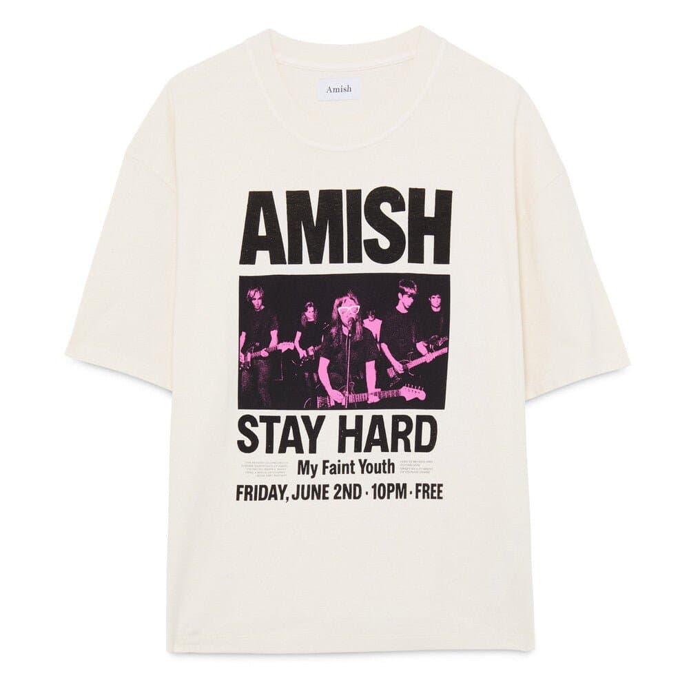 t-shirt Amish unisex crop jersey stay hard dyed - ecru