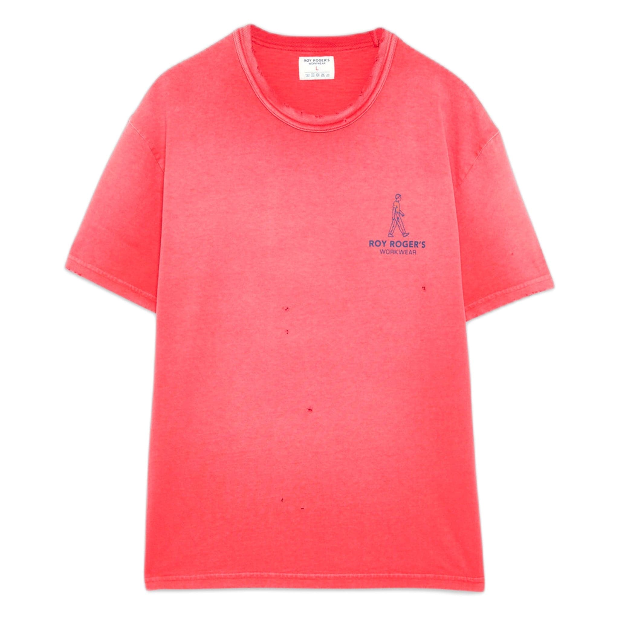 t-shirt roy roger's heavy jersey logo - real worn coral