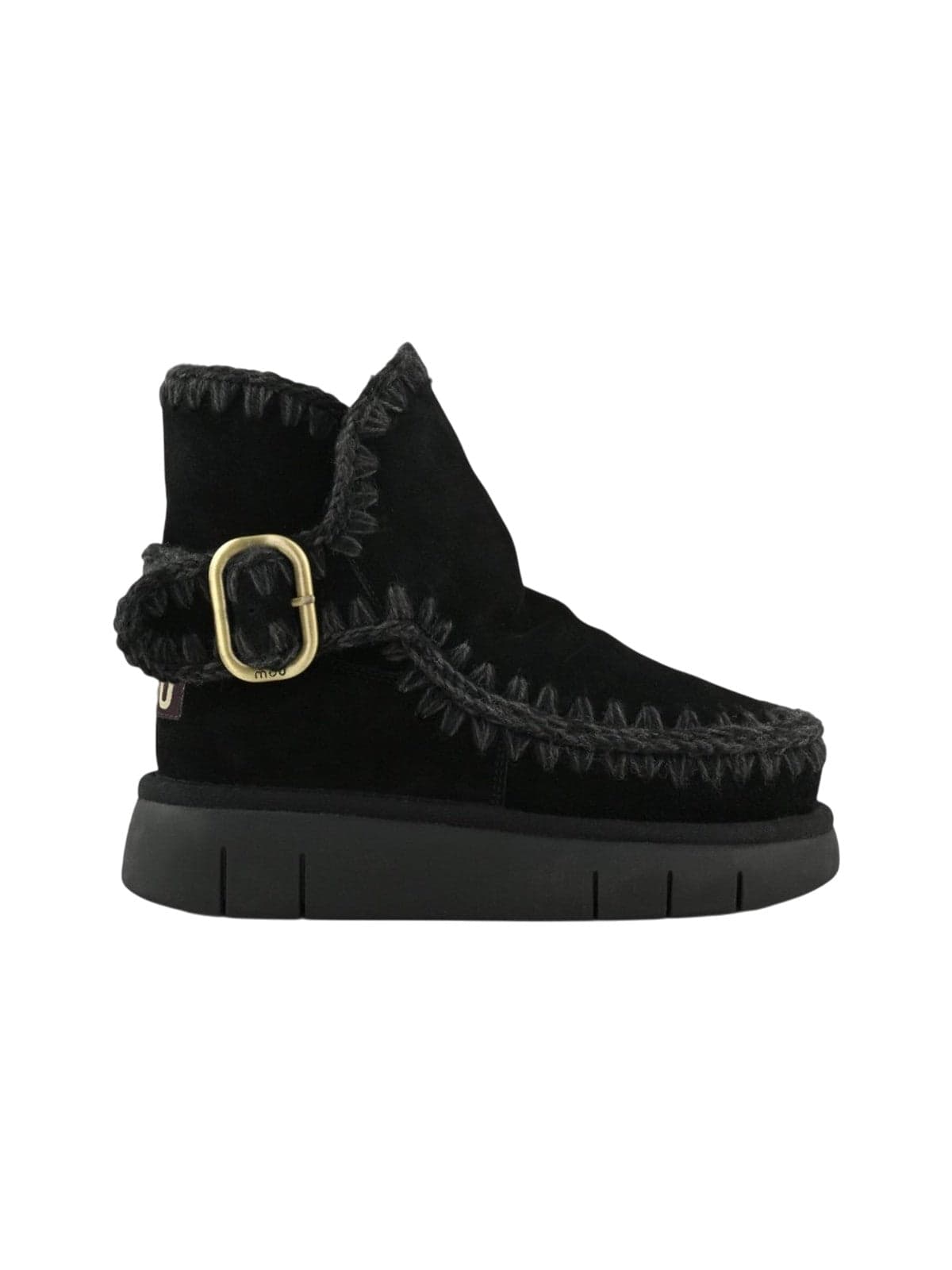 Women's boots Mou - bounce boot buckle strap - black