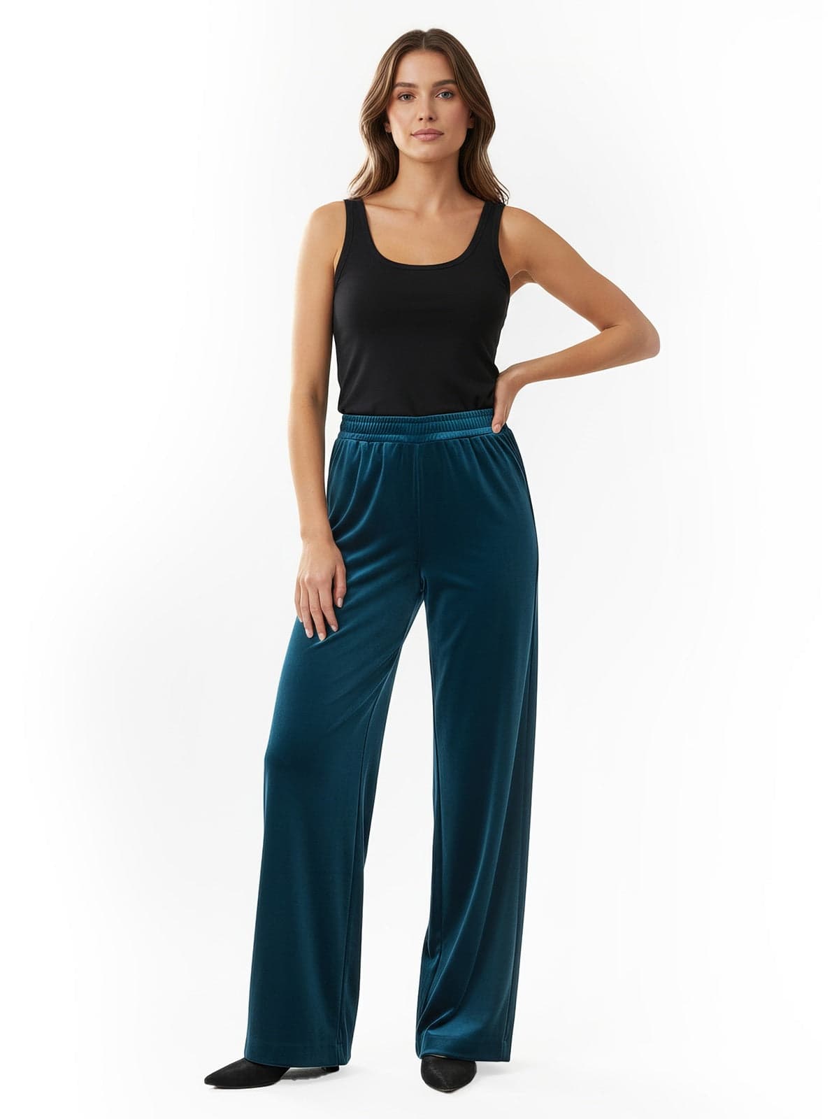 Women's trousers 1one - sophisticated velvet palace pants combined - octanium