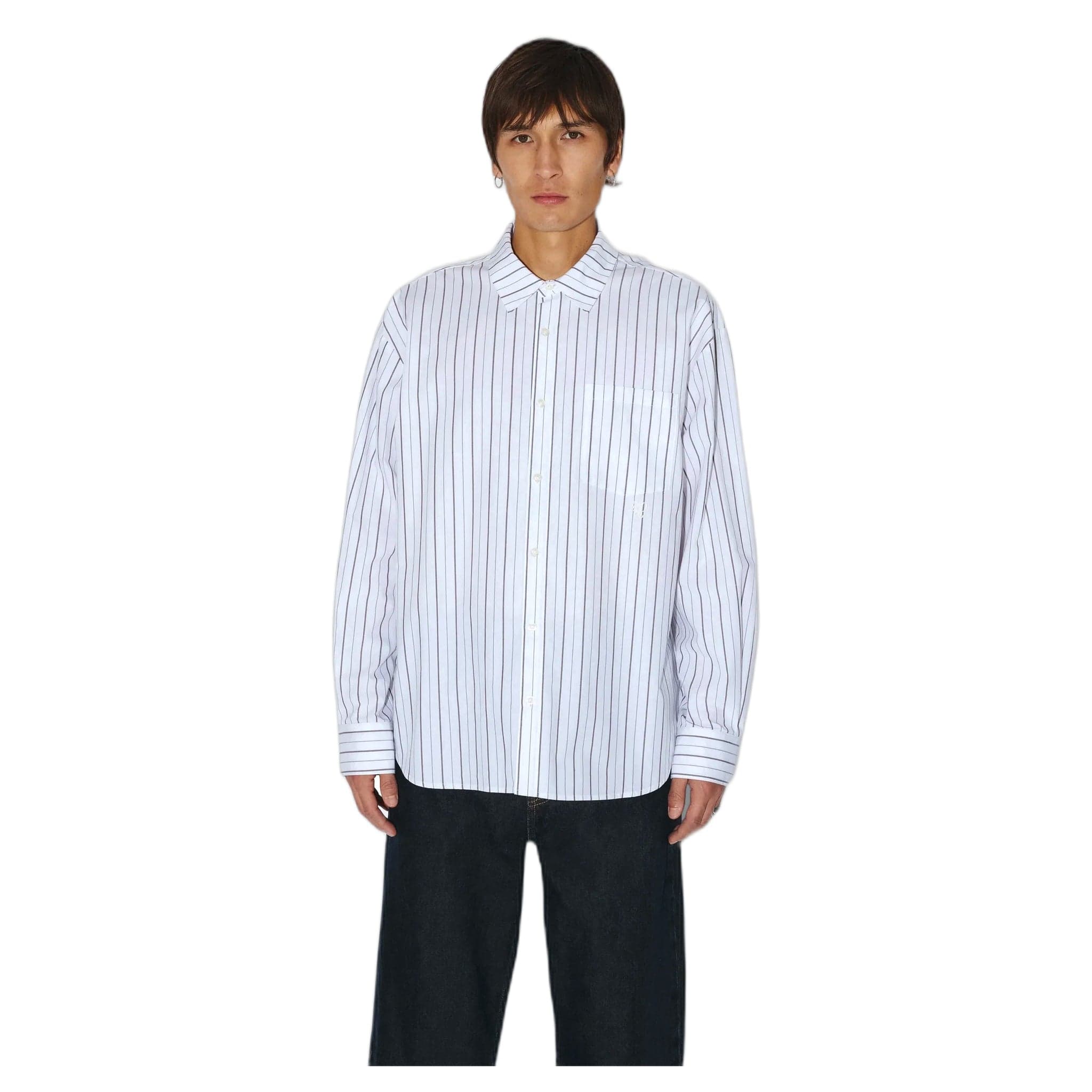 shirt dr.denim wes shirt - ecru tan stripe