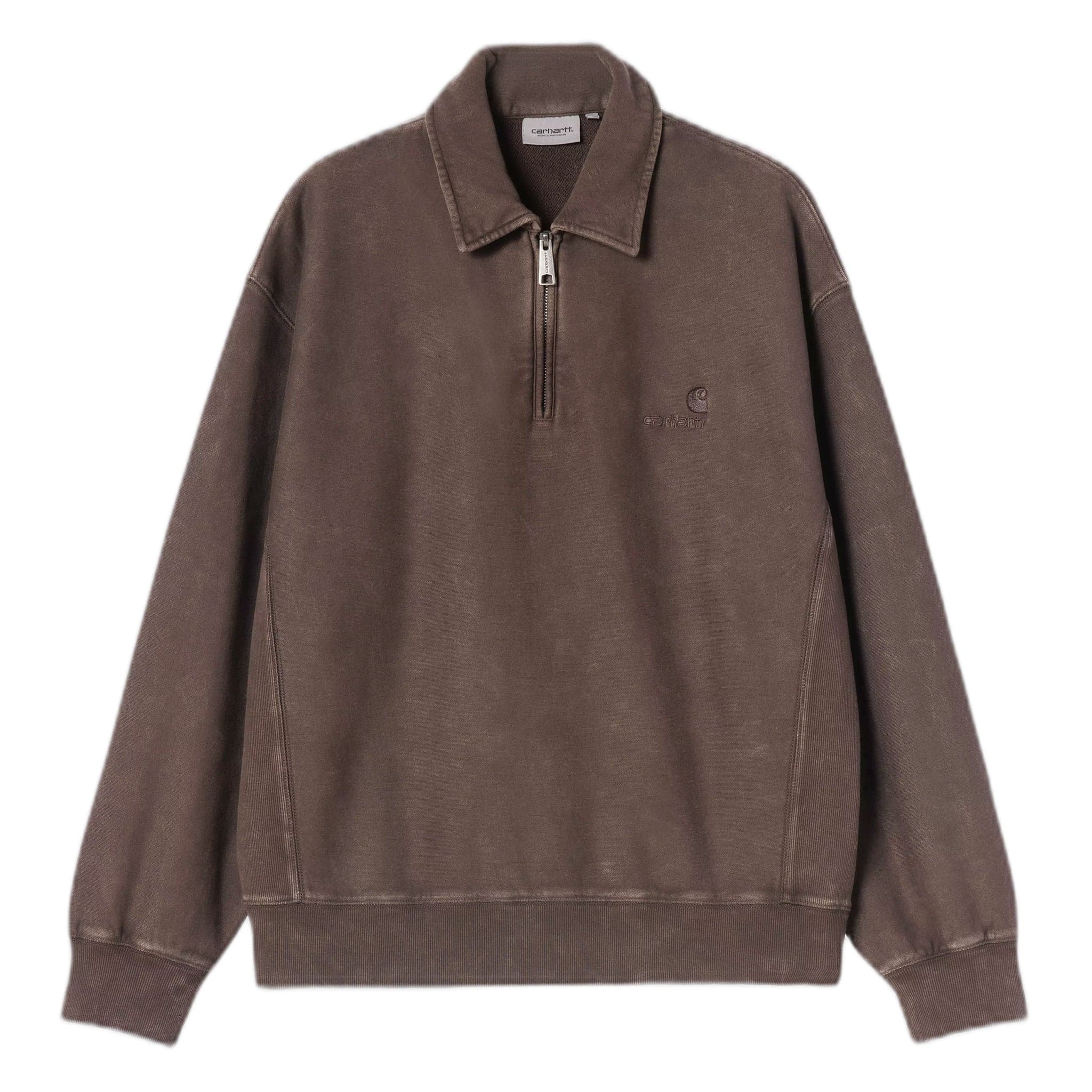 phenol Carhartt Wip lambert polo sweat - tobacco moon wash