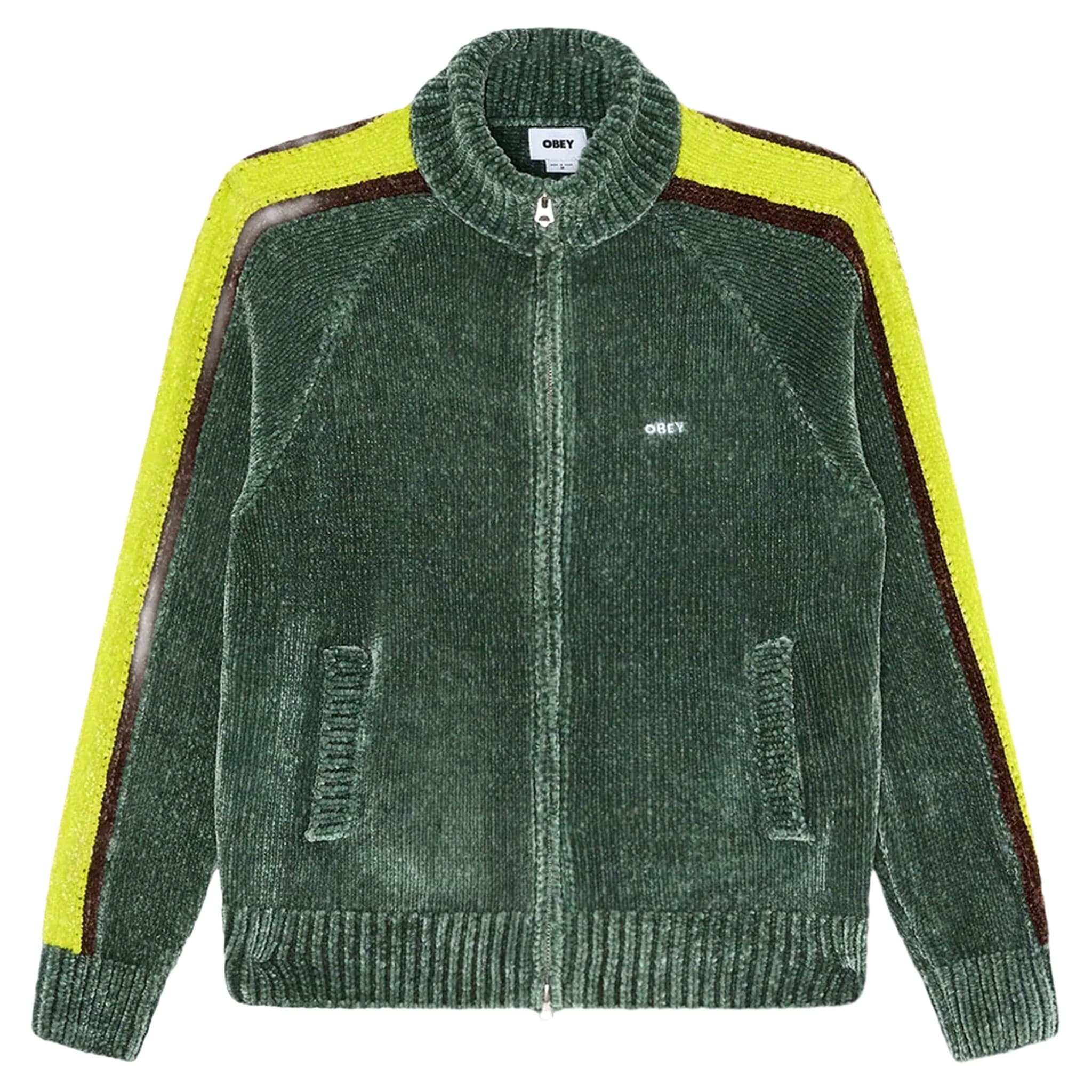 Cardigan Obey varen zip up sweater - dark forest multi