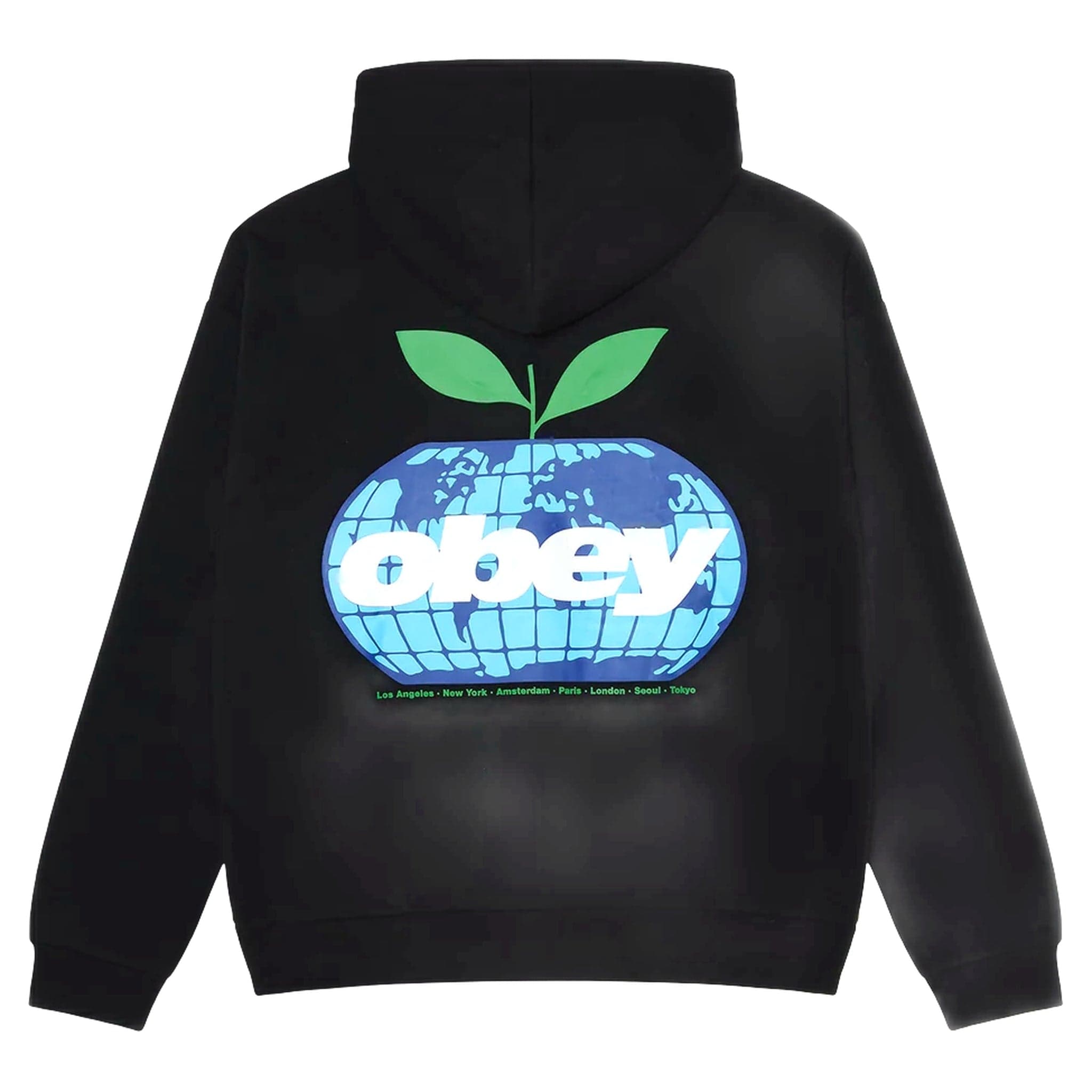 phenol Obey intercontinental extra heavy hood fleece - black