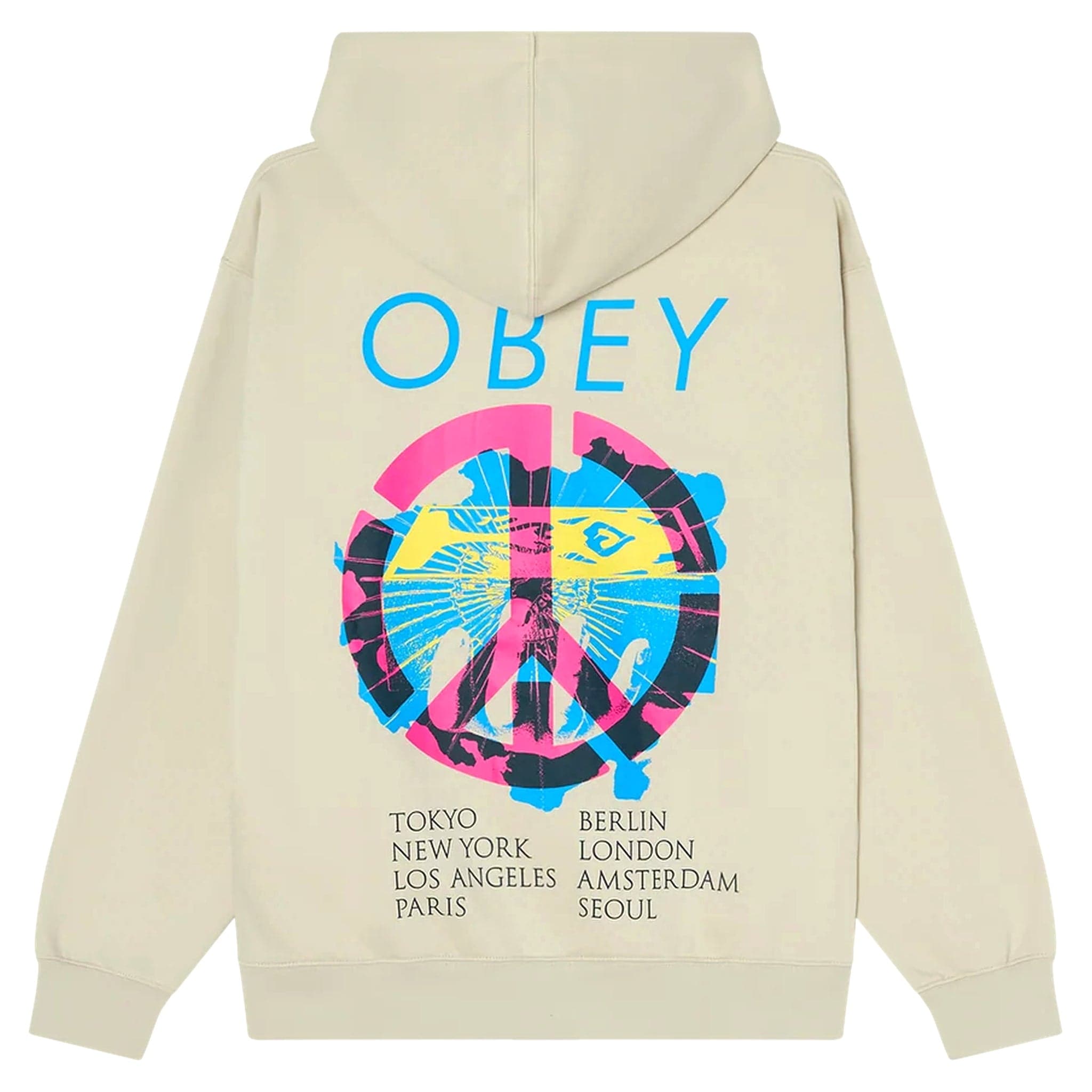 phenol Obey peace brick hood fleece - moonstruck