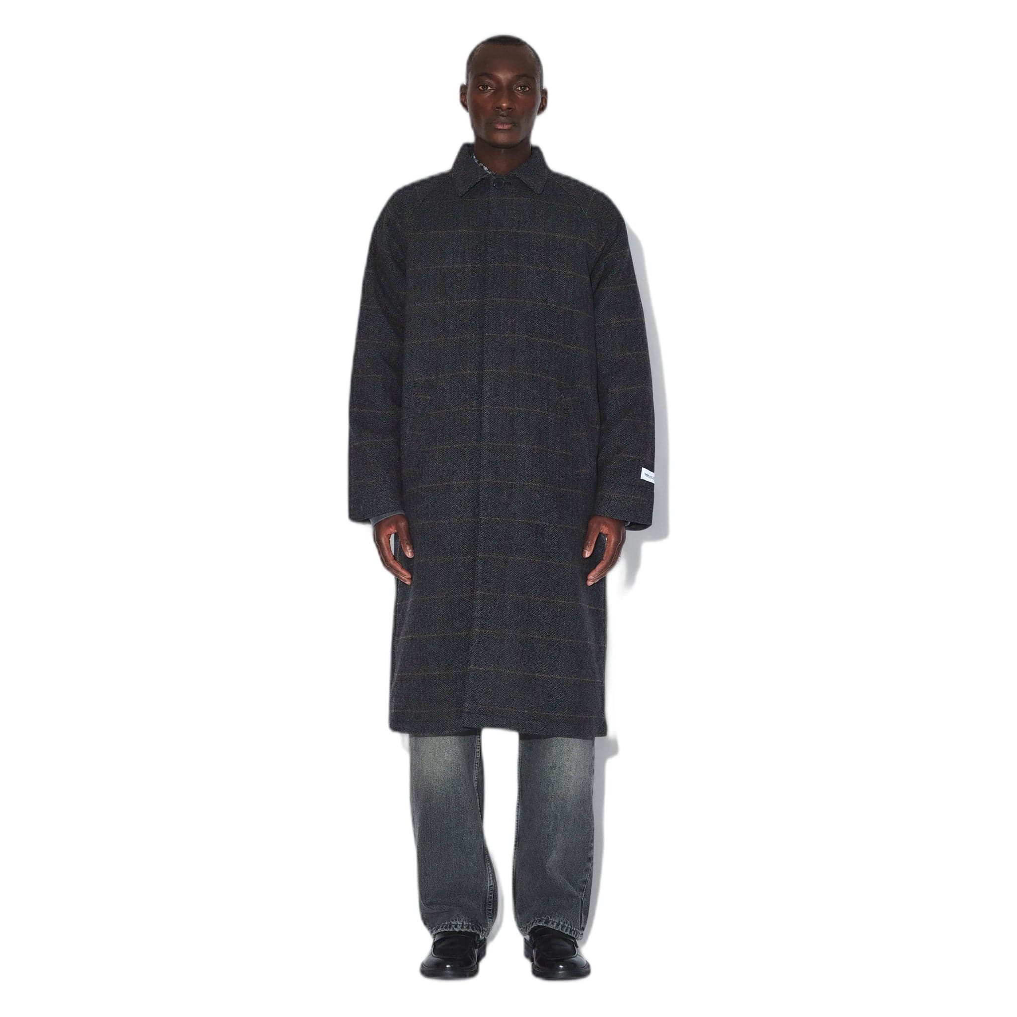 dr denim coat jayden coat - grey harringbone