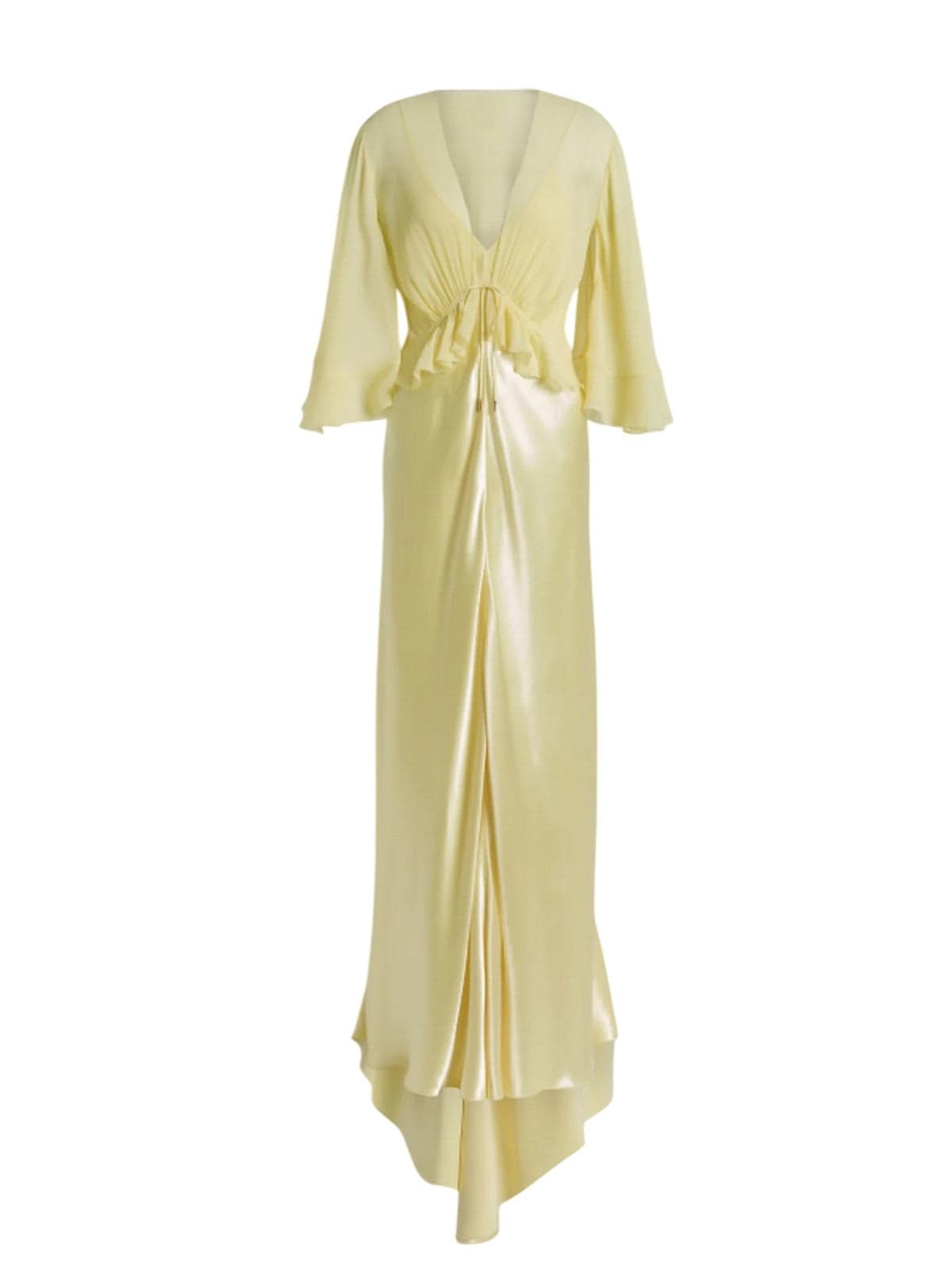 evening dresses and women's ceremony Alberta Ferretti - gloss satin dress - yellow