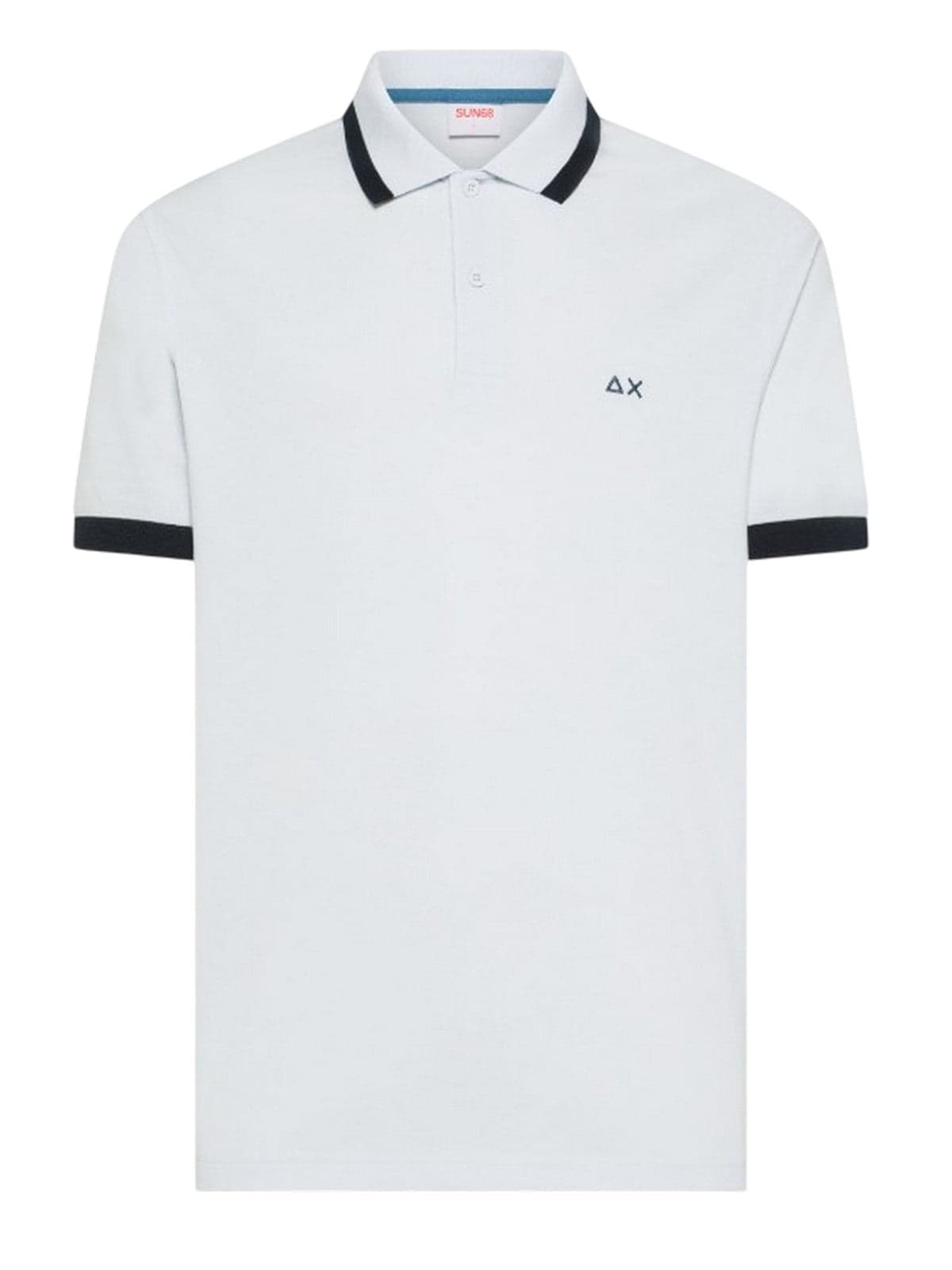polo man Sun68 - polo big stripe on collar s/s - white