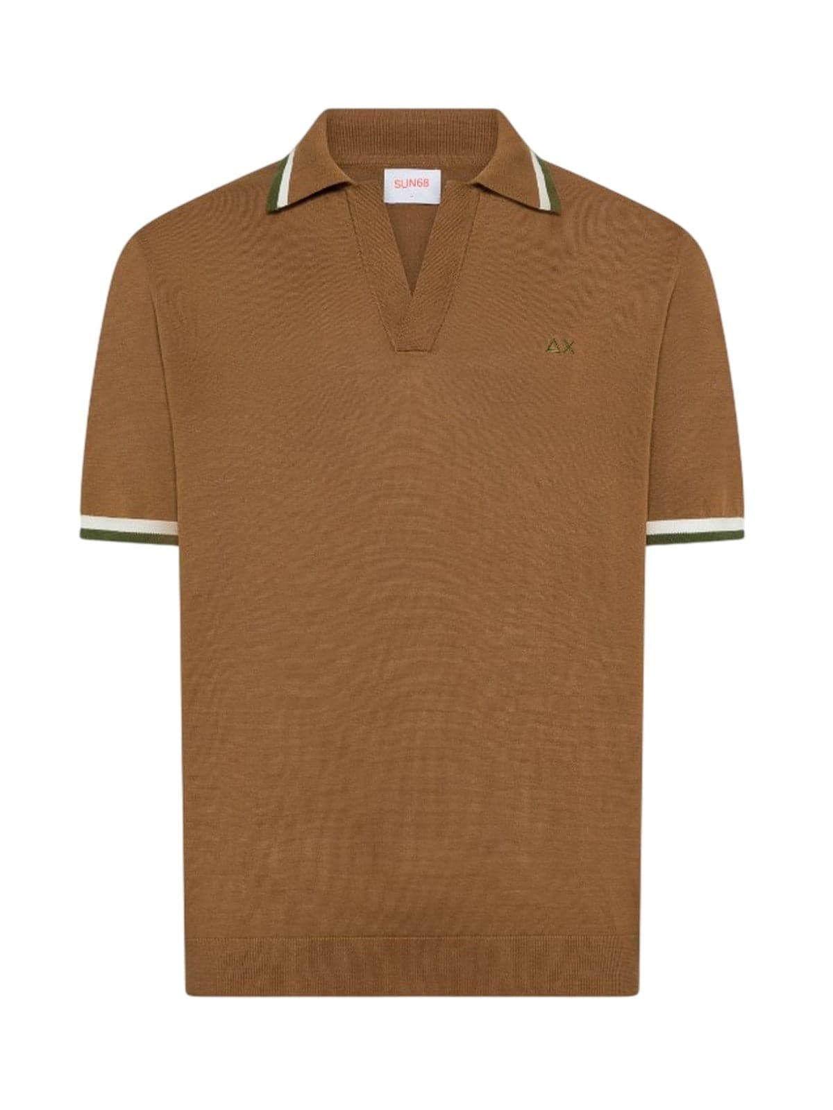 polo man Sun68 - polo sweater stripes details s/s - beige