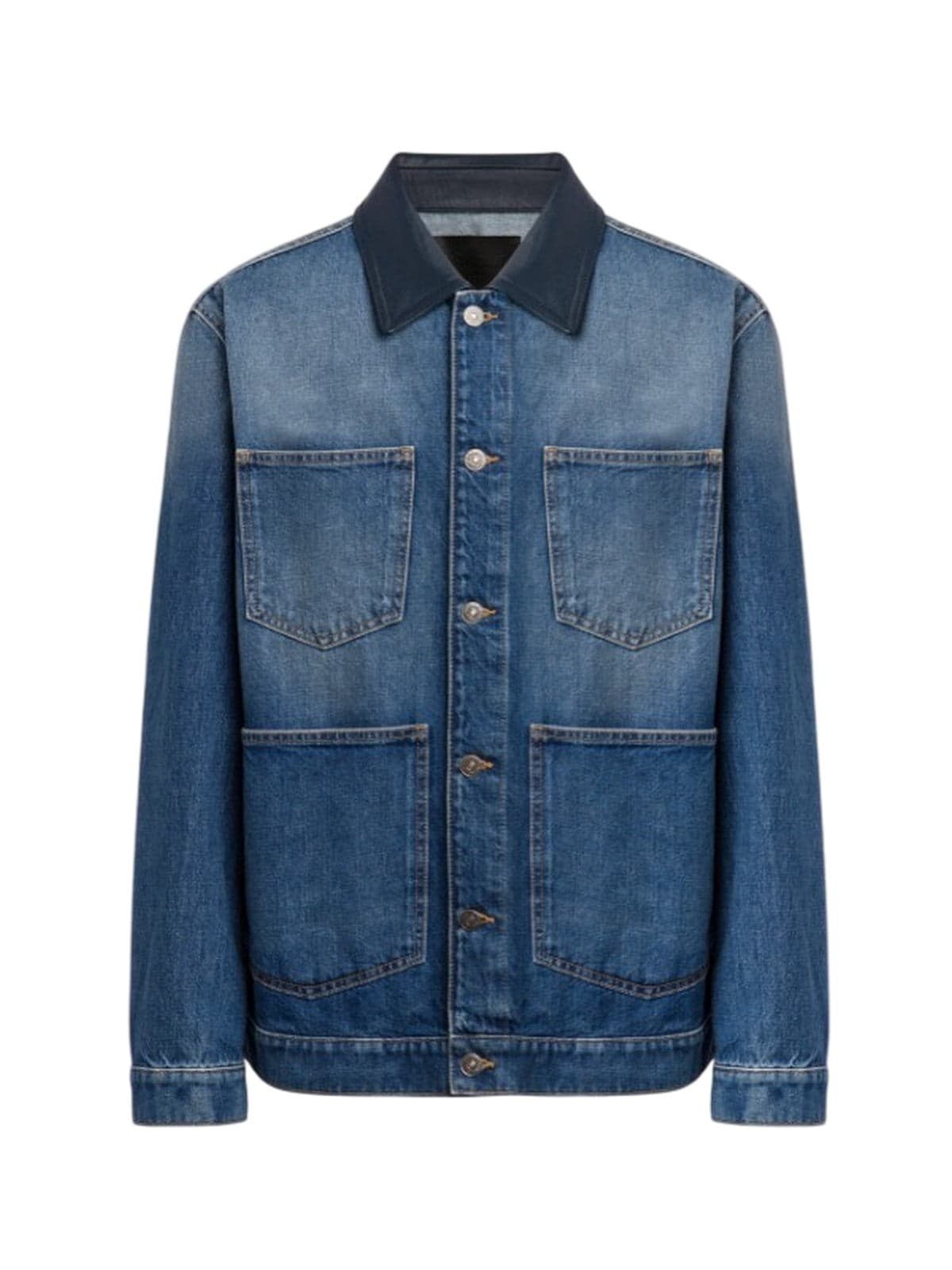 jackets man Dondup - regular jacket in fixed dernim salt pepper 13 oz - blue