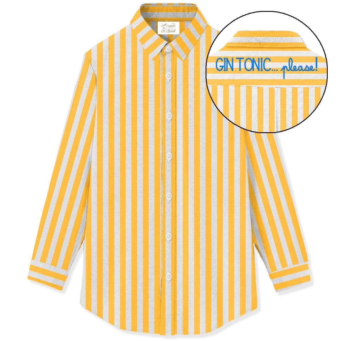 women's shirts mc2 saint barth - brigitte cotton strips mid v gin 92 emb - multicolor