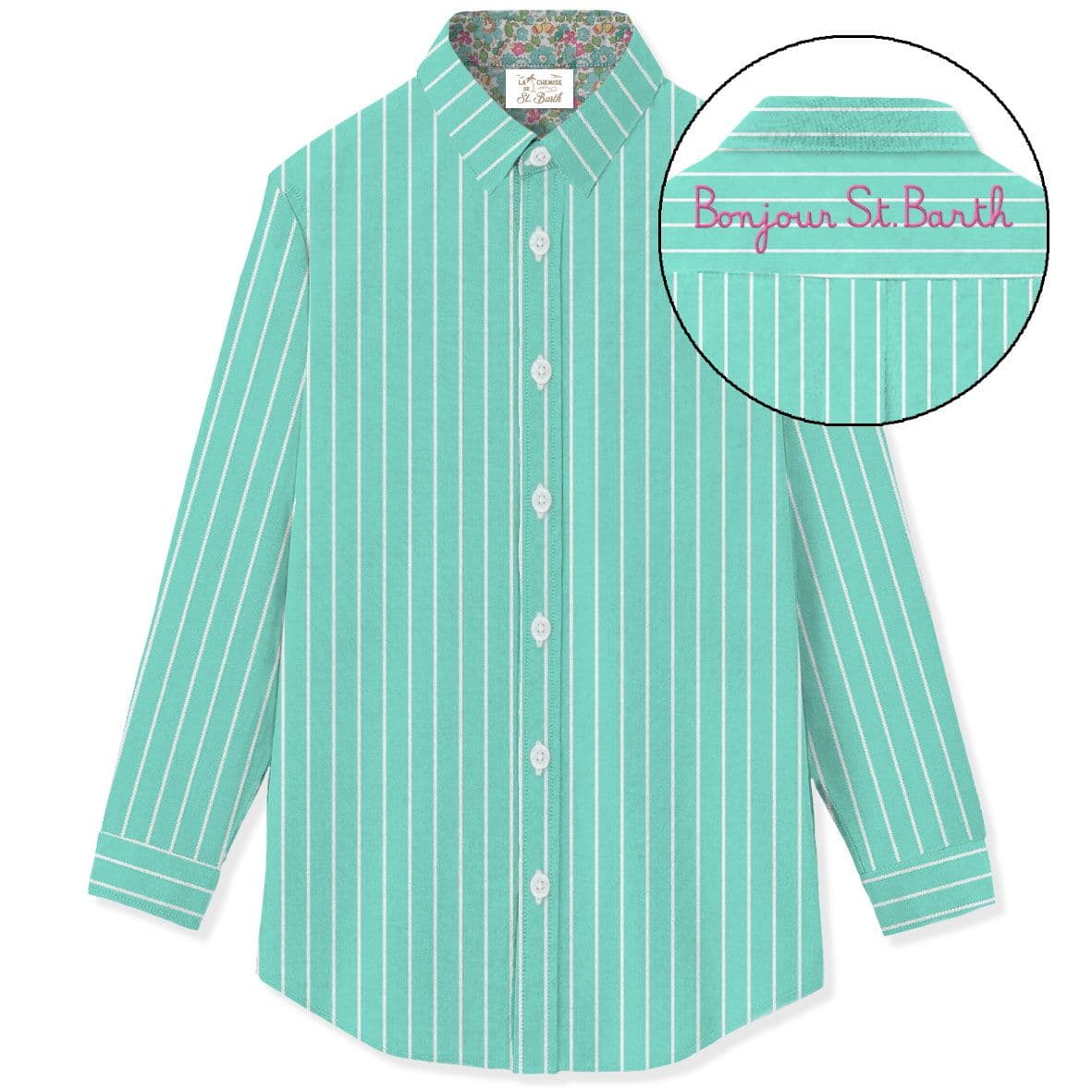 women's shirts mc2 saint barth - brigitte terracotta stripes tiny v bonjour 56 emb - multicolor