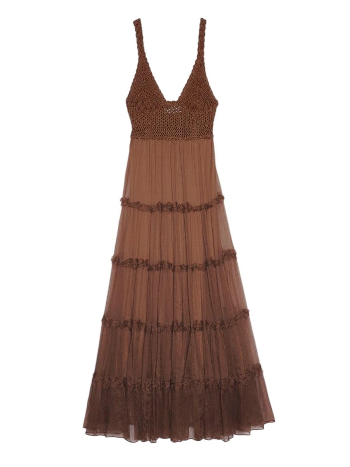casual woman clothes Ermanno Scervino - long dress - brown