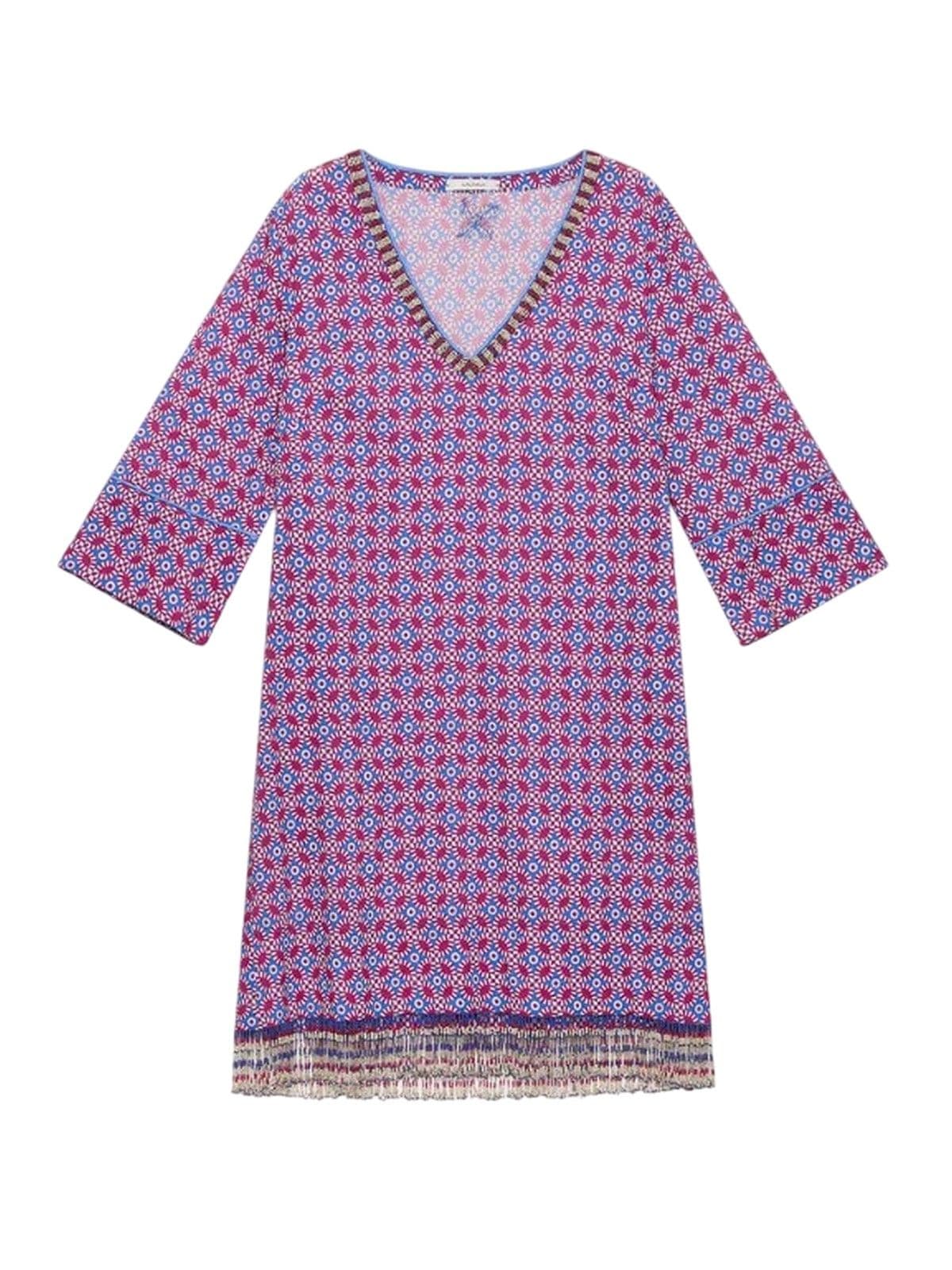 casual clothes mischievous woman - gown-floral spin - blue