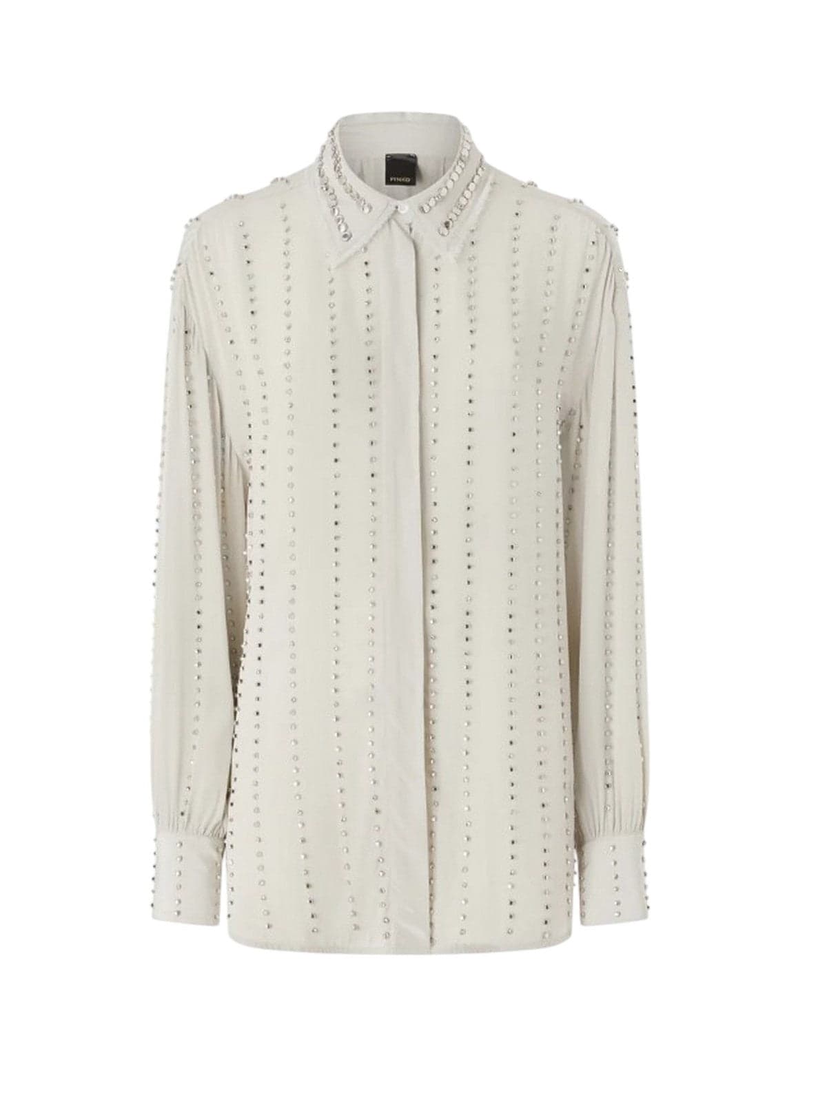 women's shirts Pinko - caitlin fluid embroidery shirt - grey