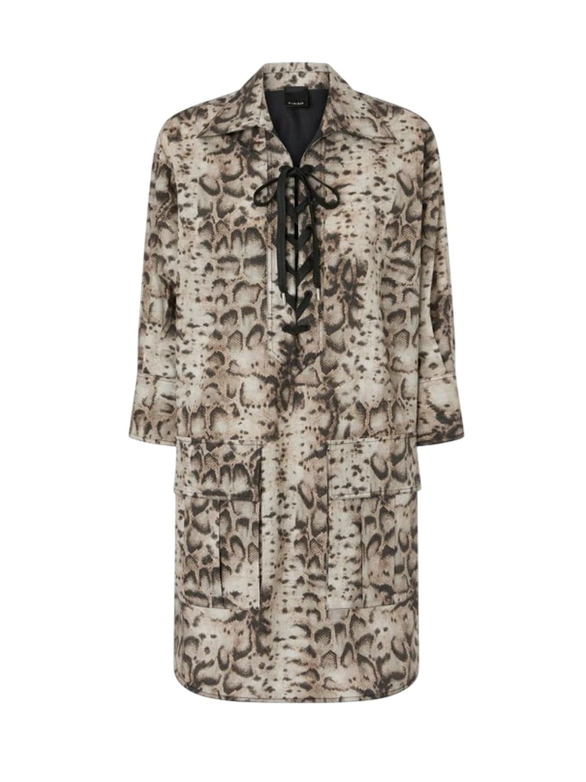 casual woman clothes Pinko - agra printed popeline dress - beige