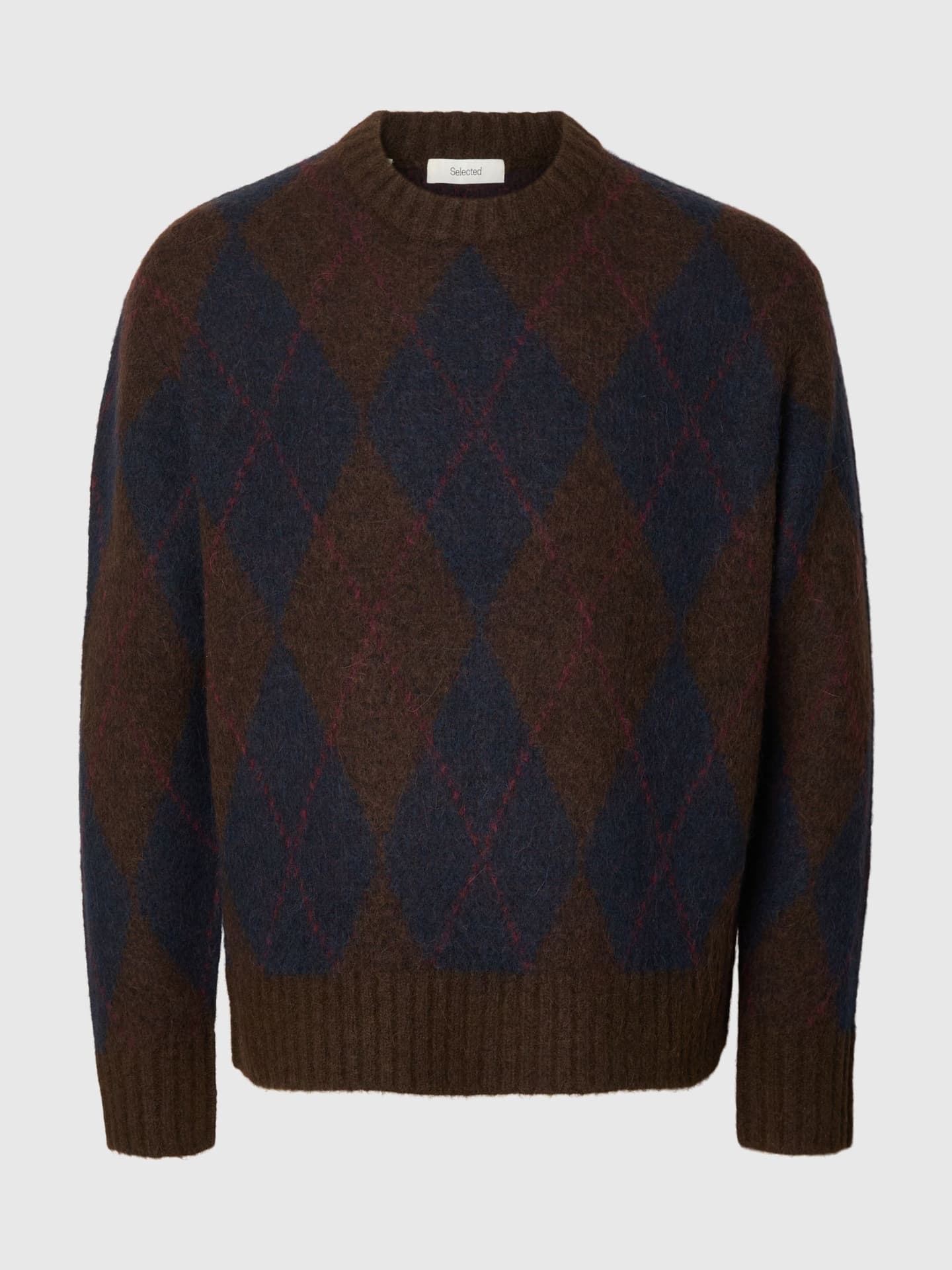 Men's sweater Selected slmrai ls knit argyle delc