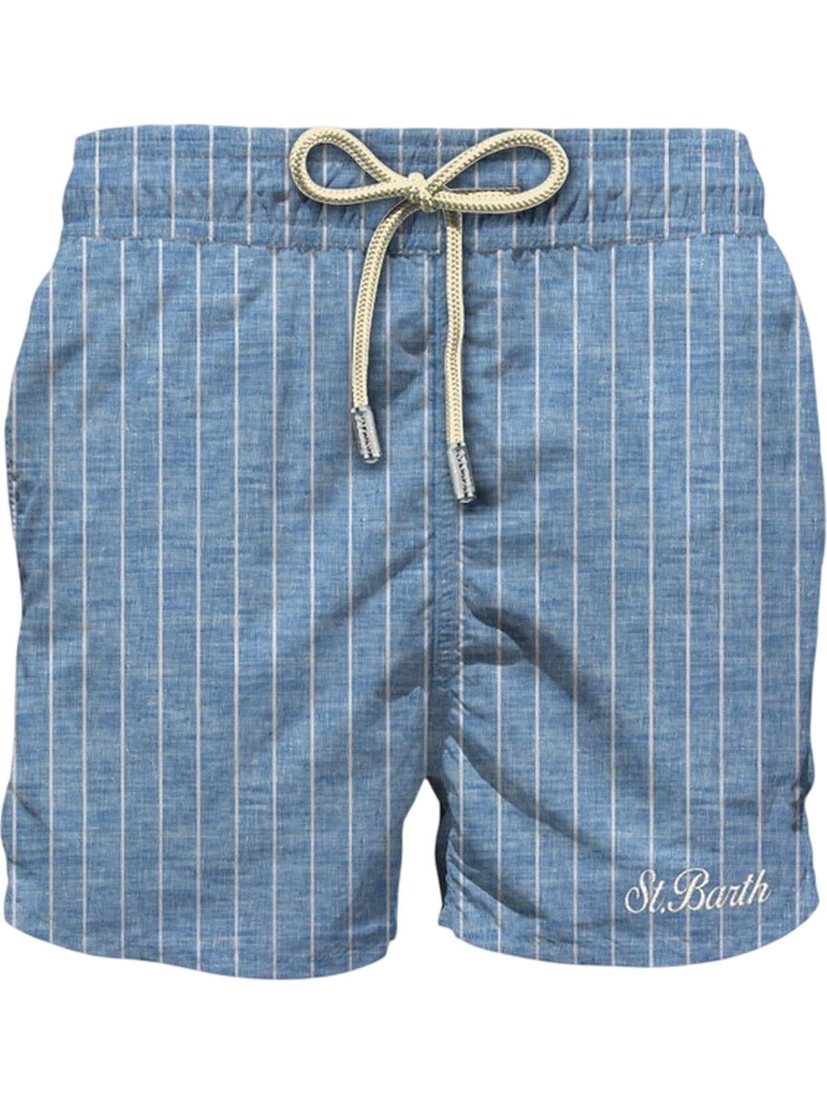 shorts and shorts man mc2 saint barth - syros pinstriped linen den30 - multicolor