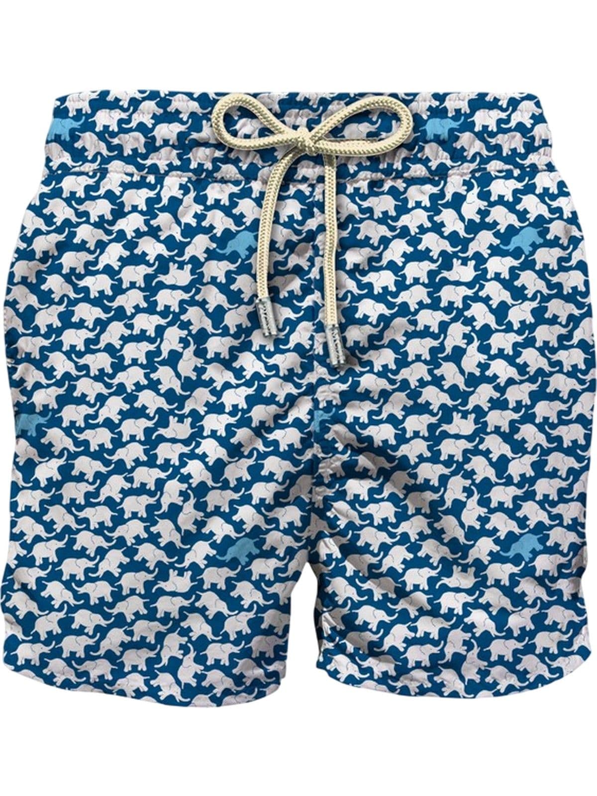shorts and shorts man mc2 saint barth - lighting micro stretch elephant crew 6131 - blue