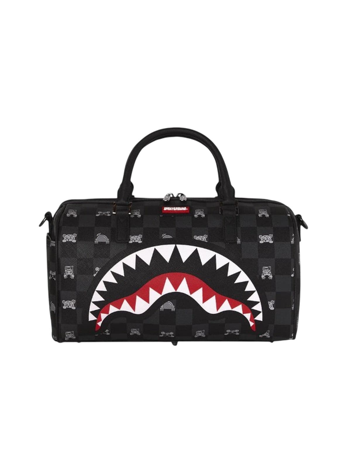 Other (hand and shoulder bags) unisex Sprayground - gray peekig character check mini duffle - black