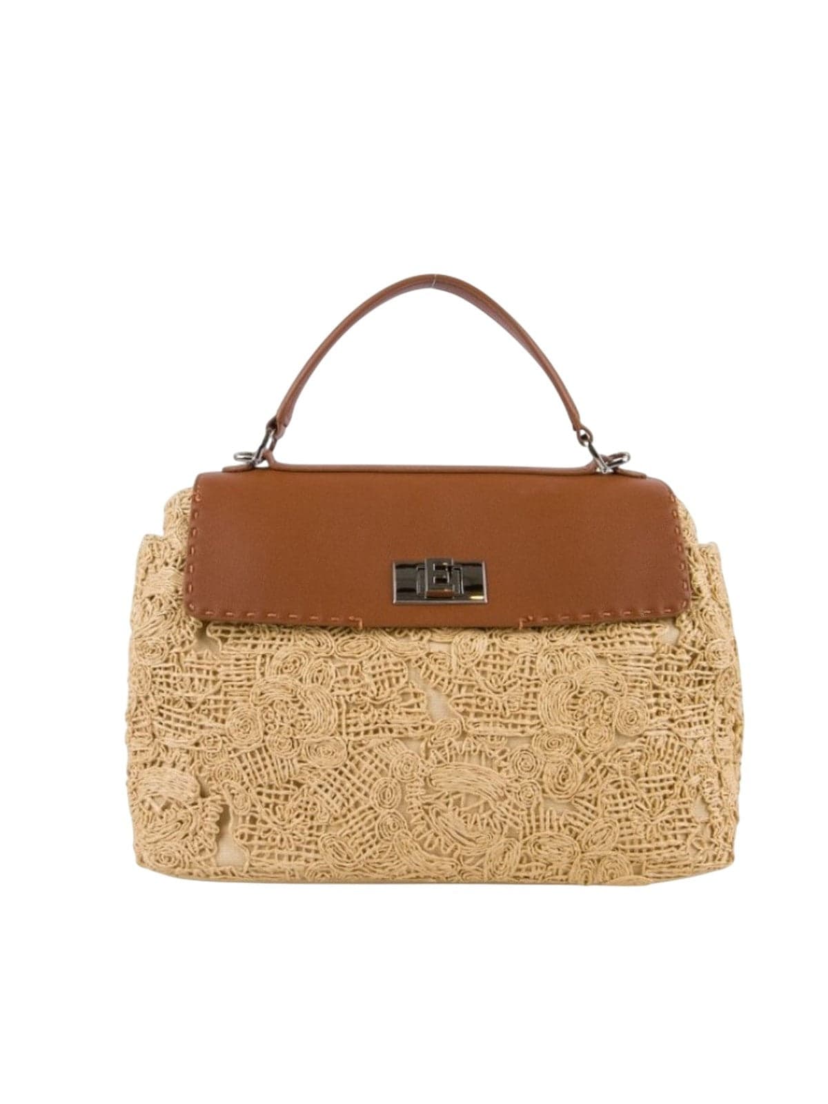 shoulder bags woman Ermanno Scervino - small flap bag ada straw - beige