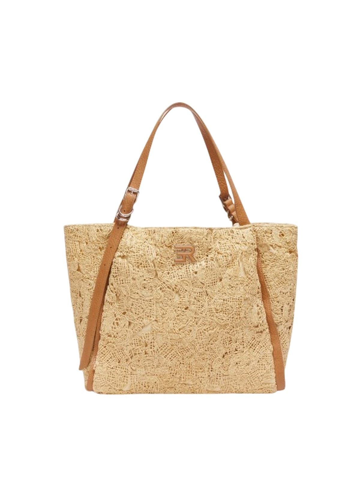 Women's handbags Ermanno Scervino - tote vera straw - beige