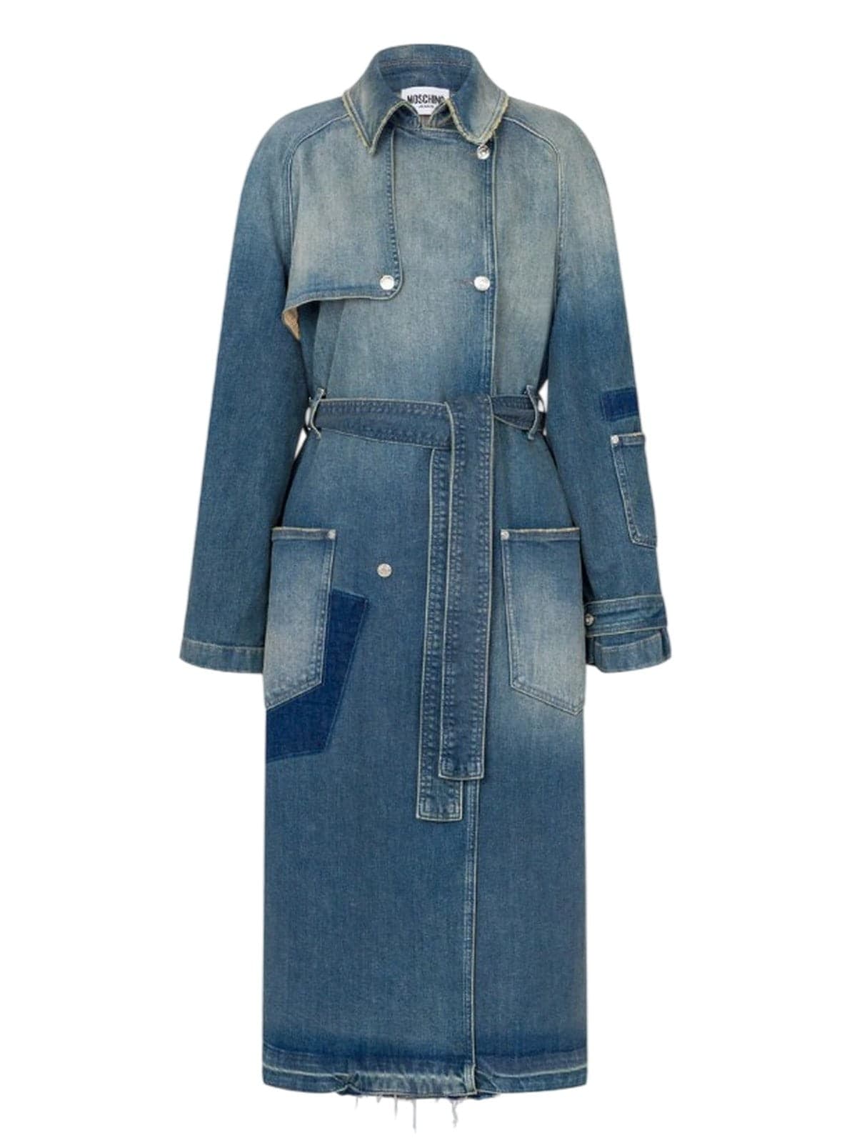women's jackets Moschino Jeans - long shoulder strap denim comfort 10.91 oz - blue