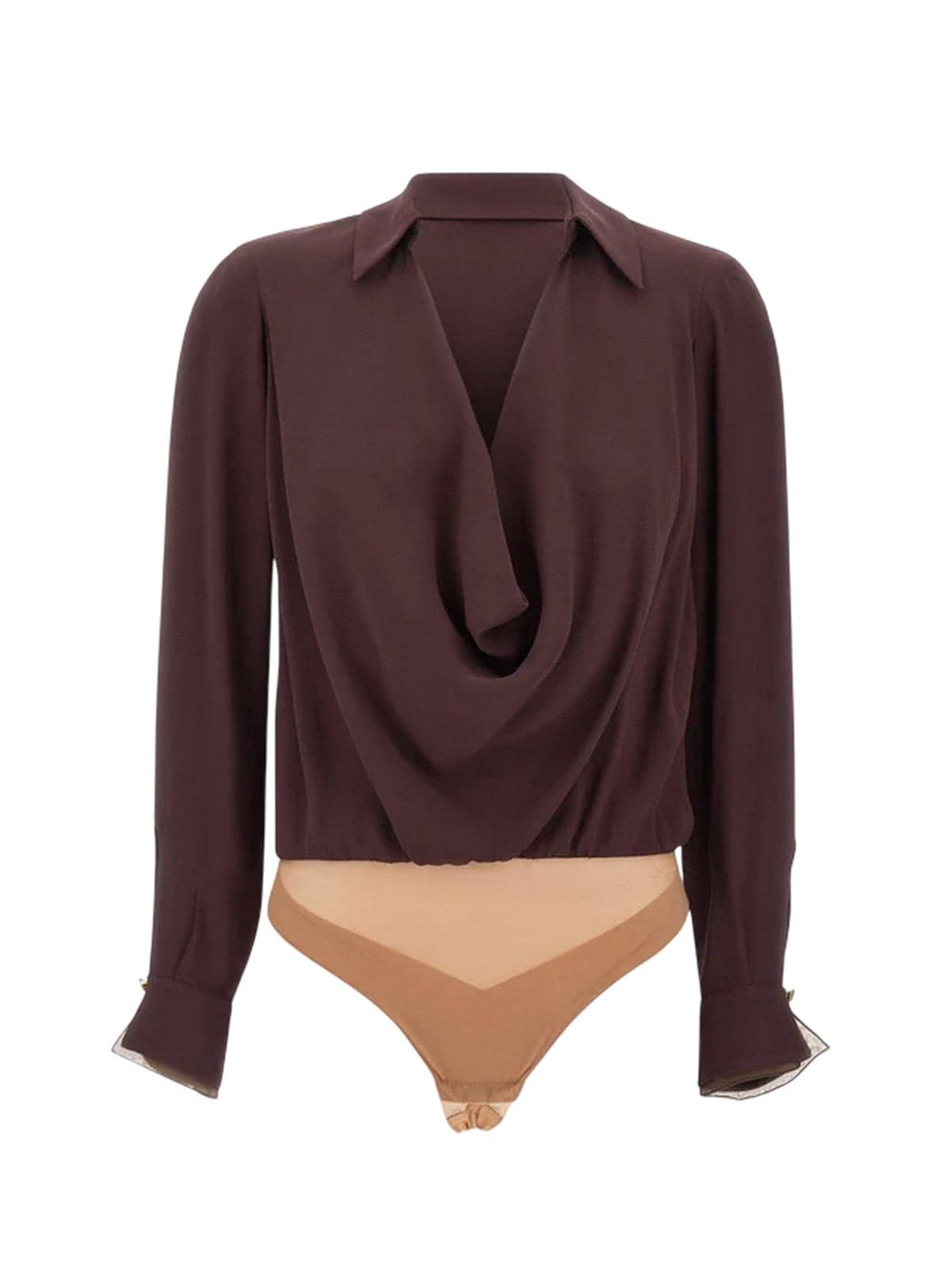 blouses and shirts woman Elisabetta Franchi - body shirt - brown