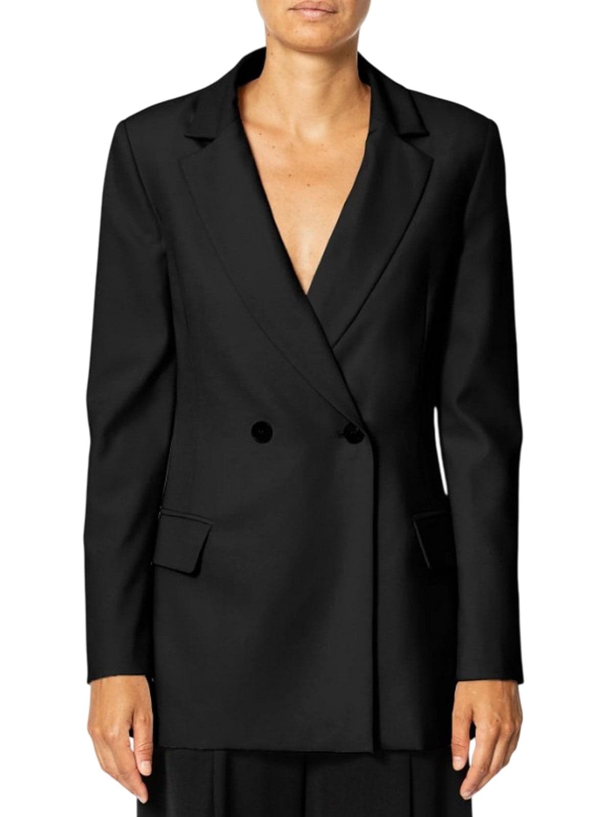 women's jackets rue•8isquit - double-breasted cady jacket - black