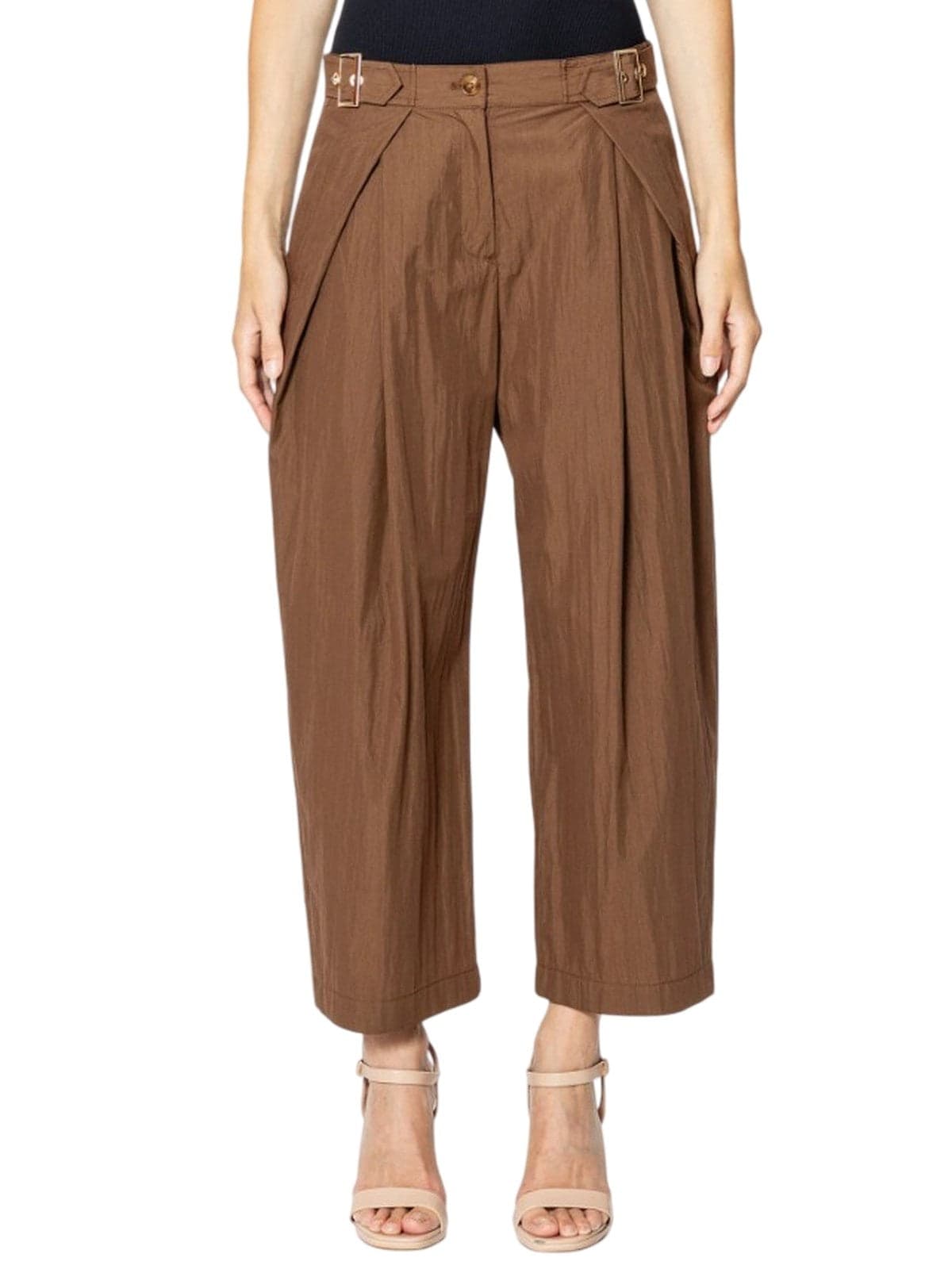Women's trousers rue•8isquit - panta fibbie tecnocotton - brown