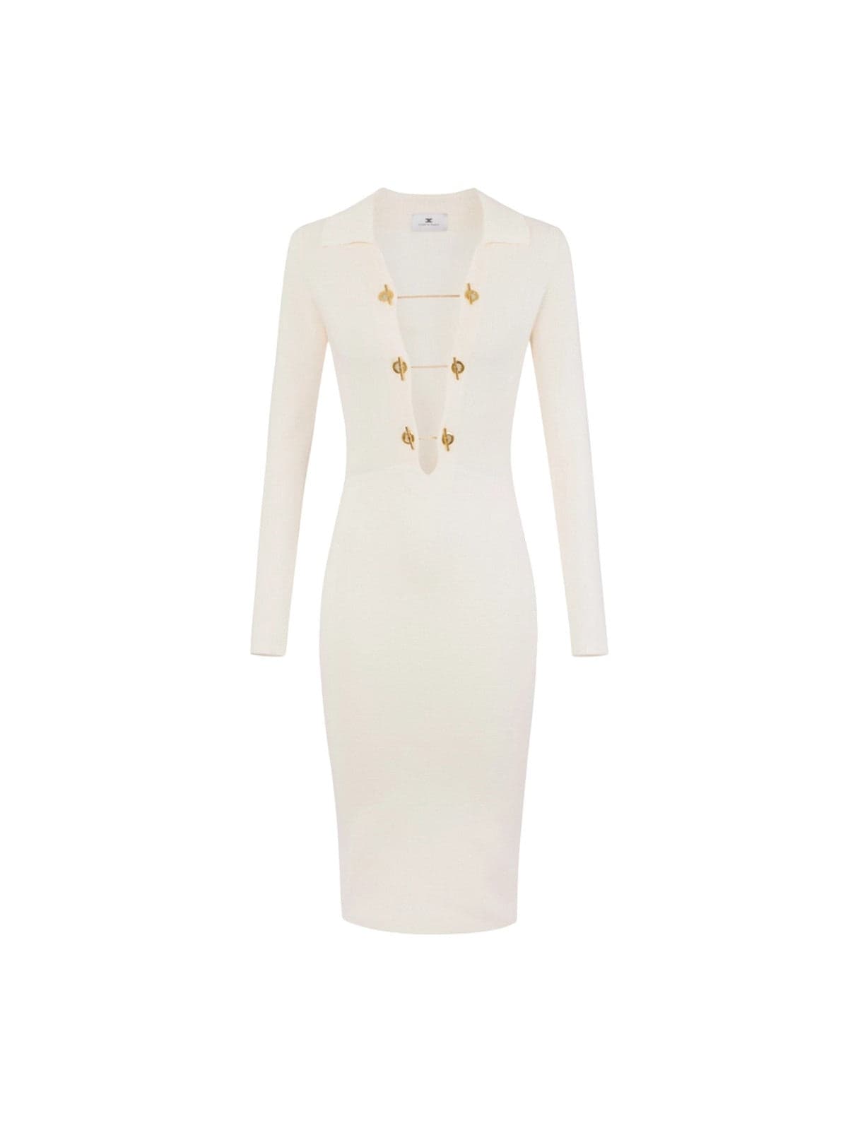 casual woman clothes Elisabetta Franchi - knitted dress - cream