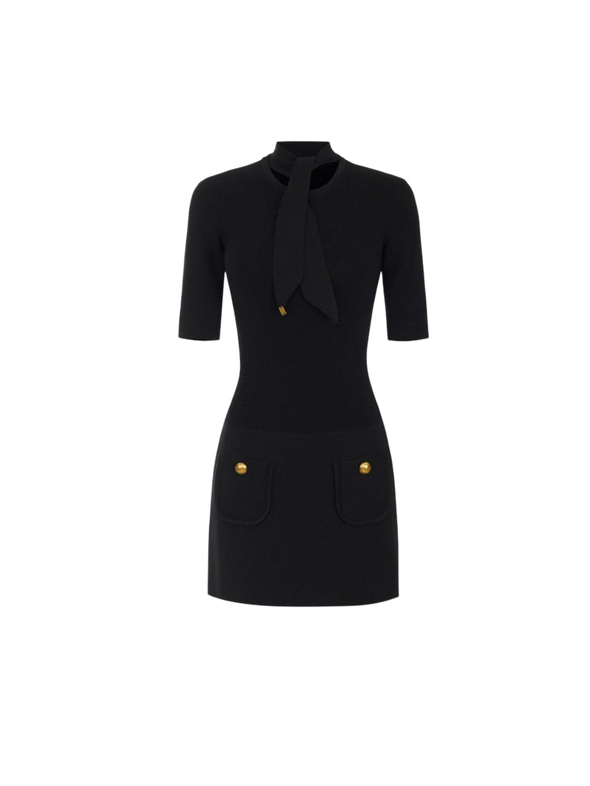 casual woman clothes Elisabetta Franchi - knitted dress - black
