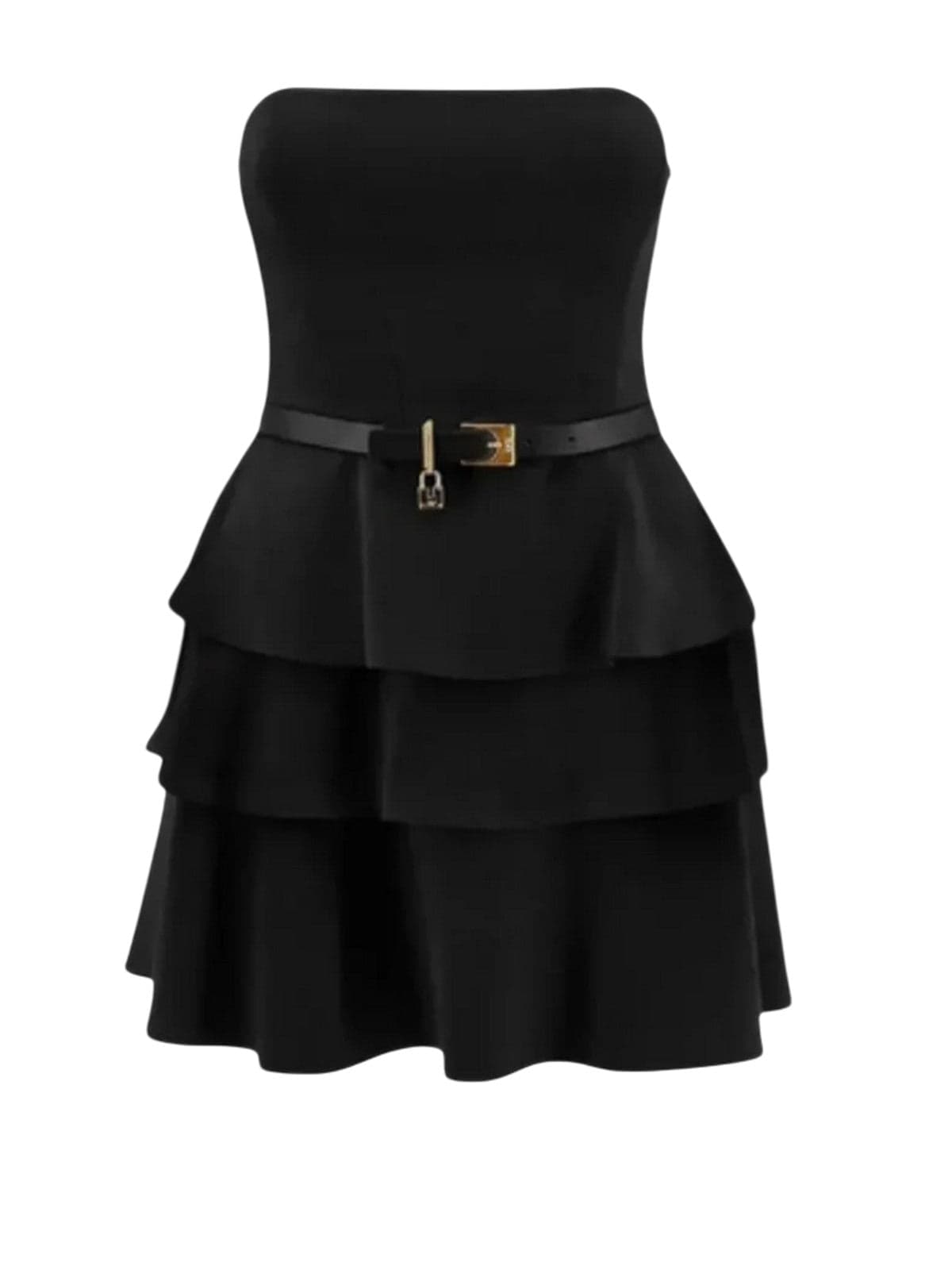 evening dresses and women's ceremony Elisabetta Franchi - women's dress with belt - black