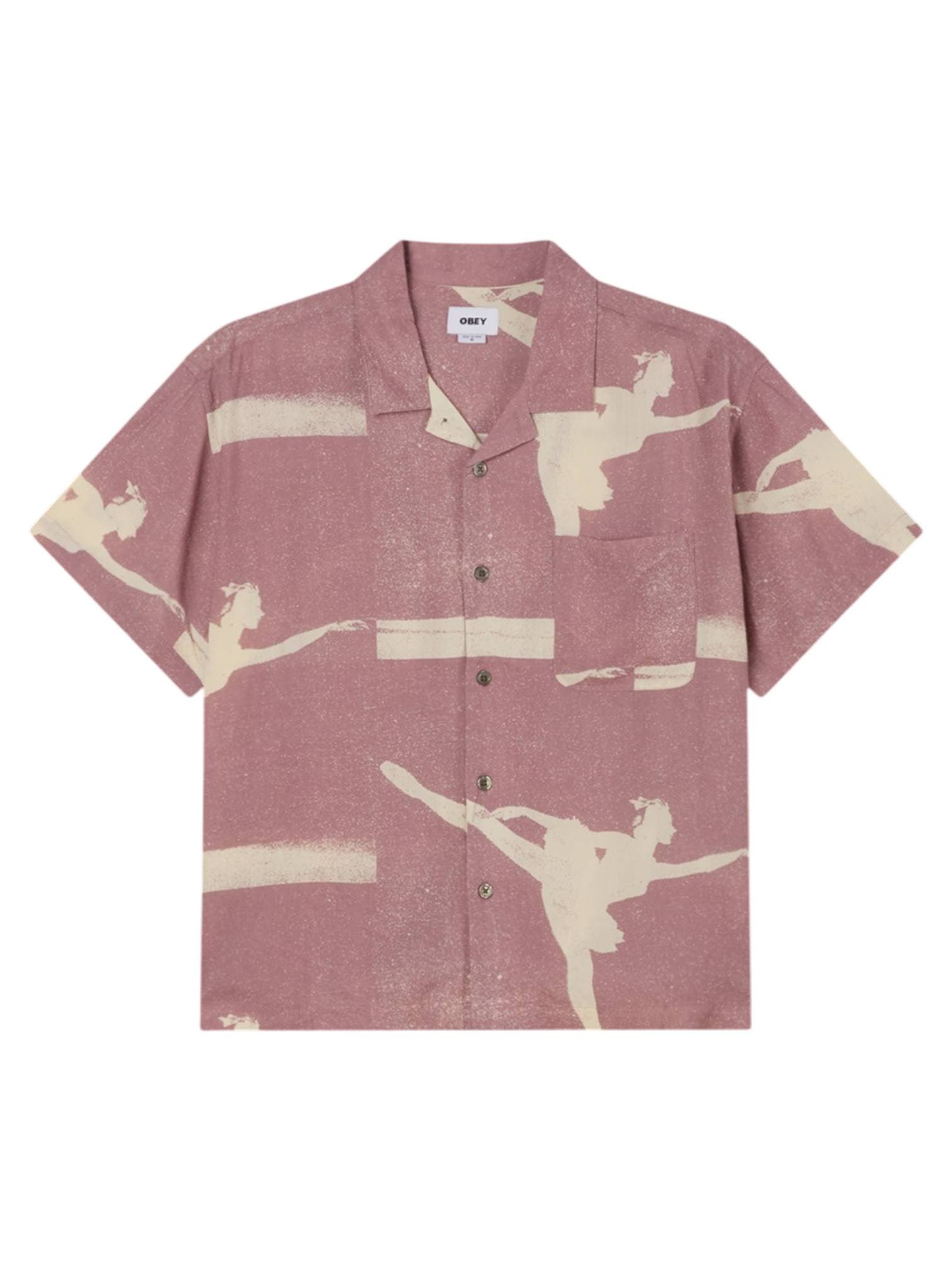 Obey Jacques cuban shirt short sleeves - mauve multi