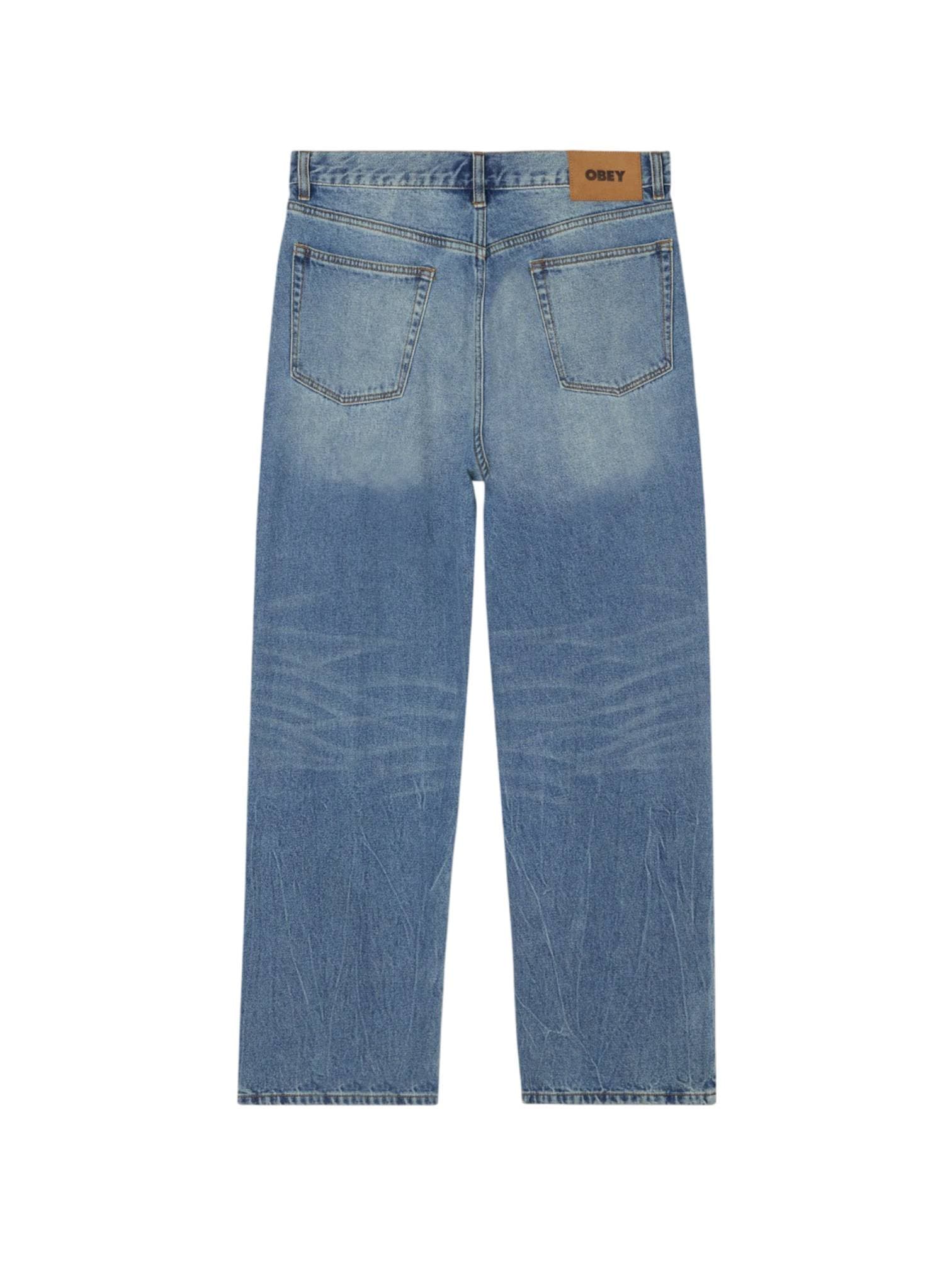 Obey Classic baggy vintage denim pants jeans with wide leg - heavy vintage light