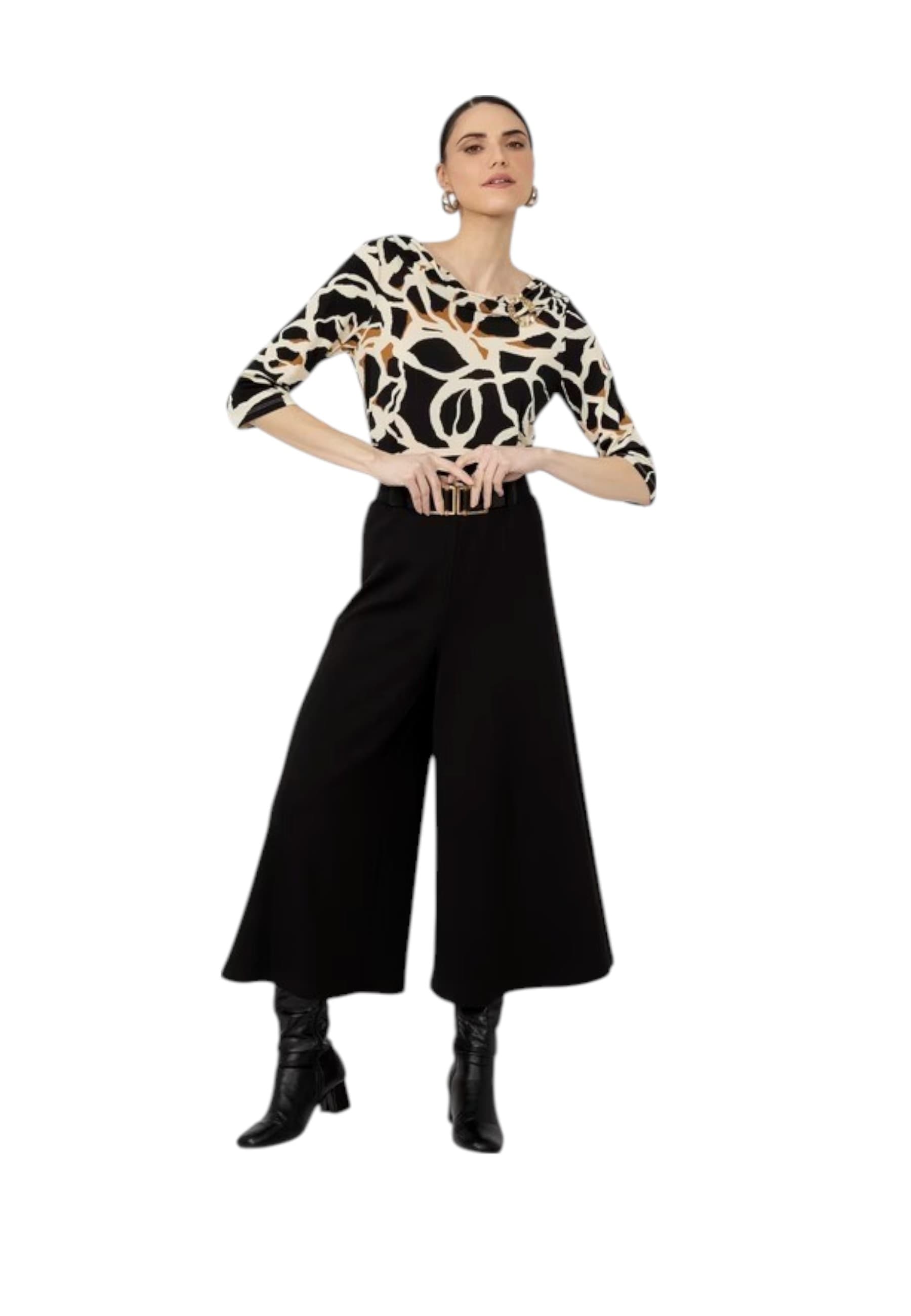 Women's trousers with belt Frank Lyman 253206 cropped