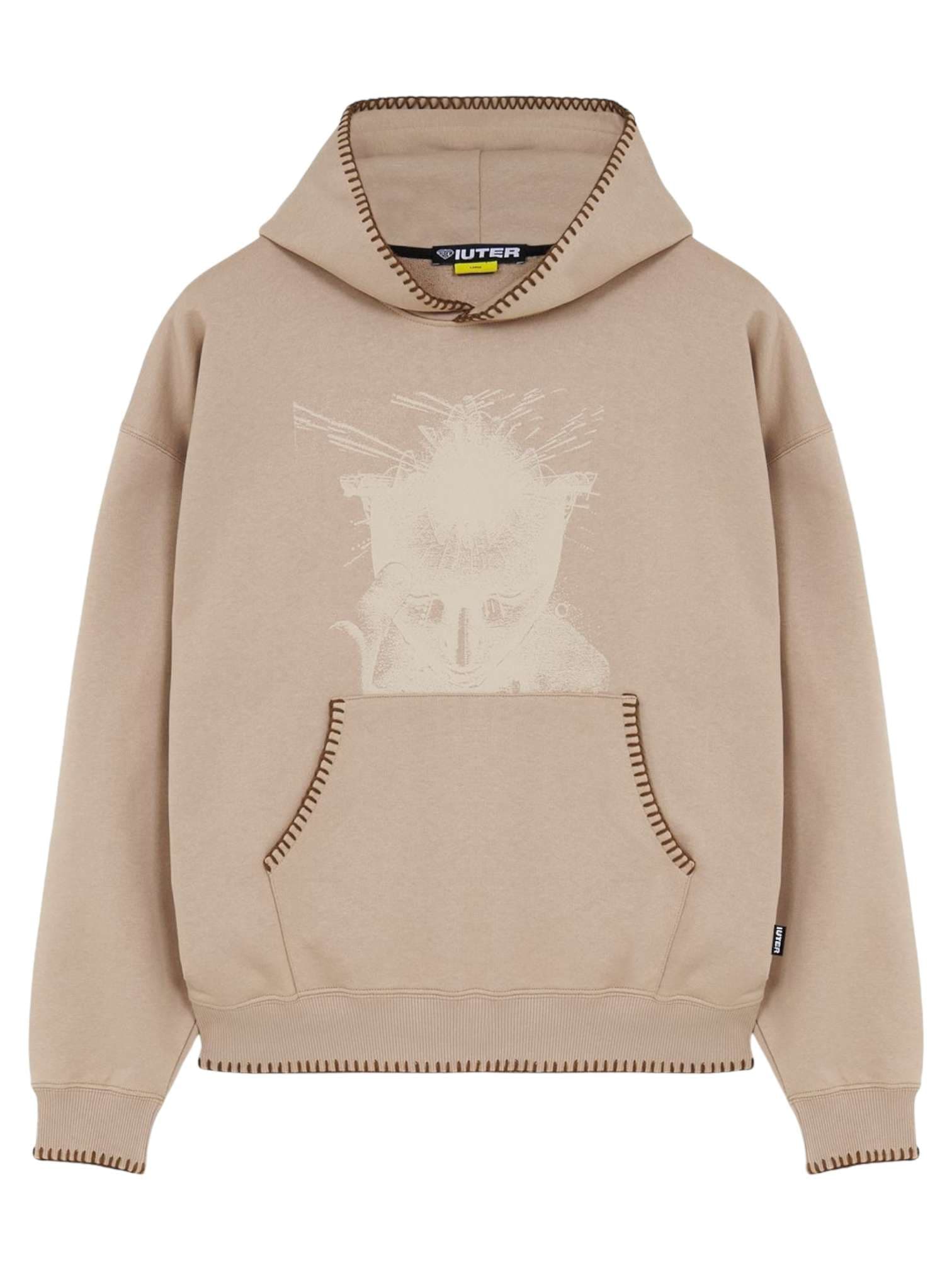 Iuter Mind Hoodie sweatshirt with light hood - earth