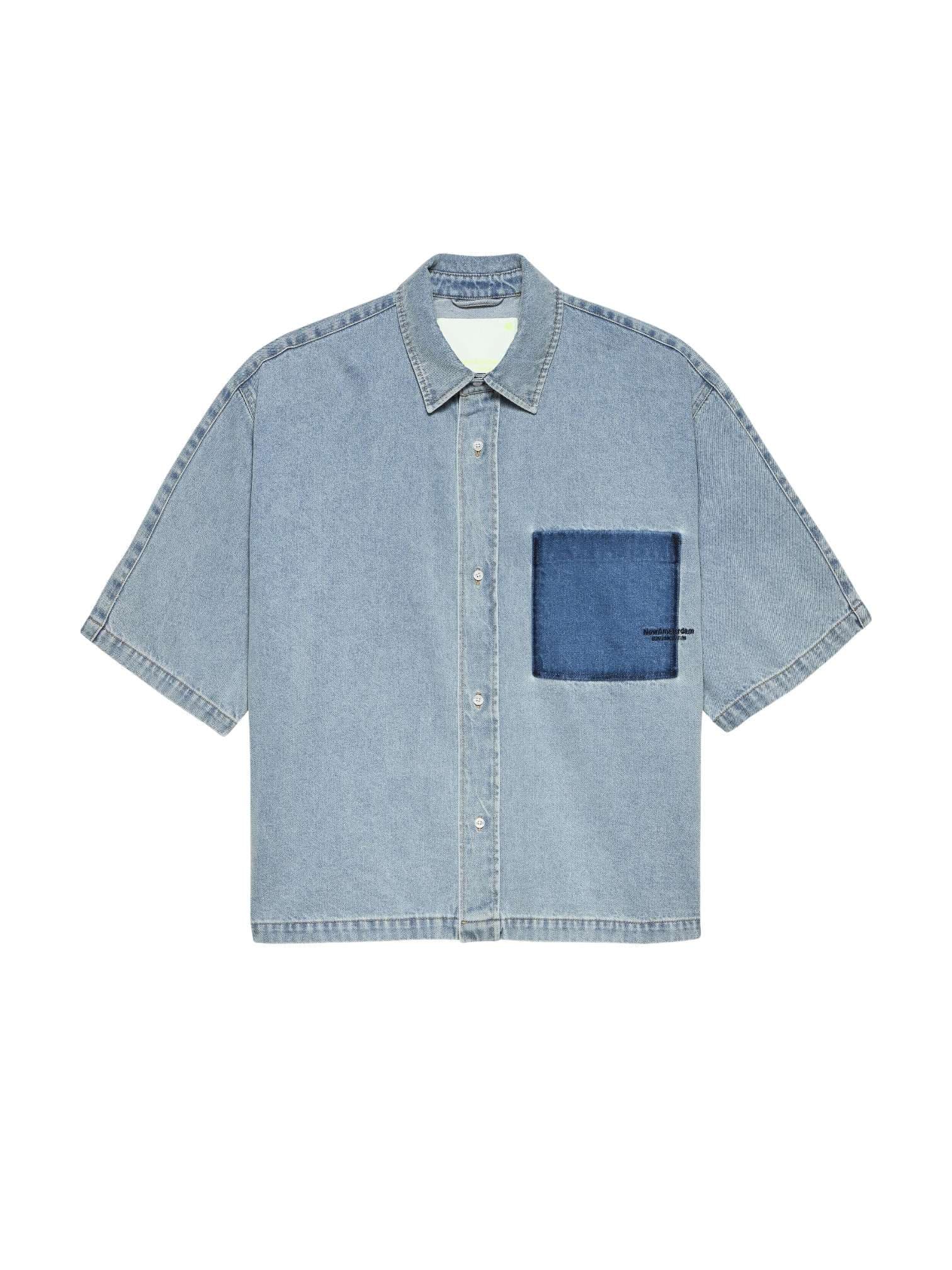 New Amsterdam Surf Association Lyocell short sleeves shirt boxy short sleeves - light blue