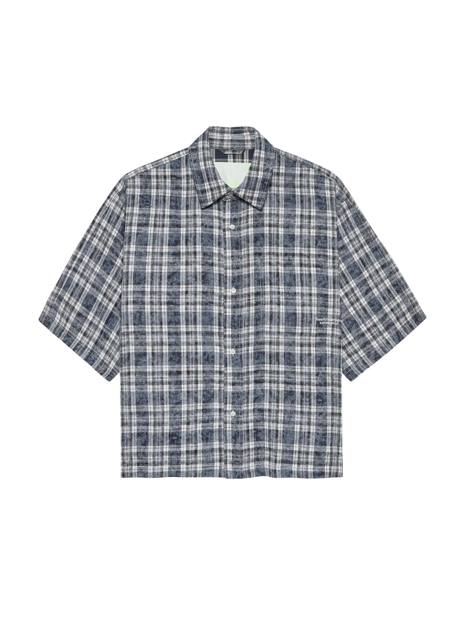 New Amsterdam Surf Association Wijk short sleeves check shirt boxy fit short sleeves - bleached check