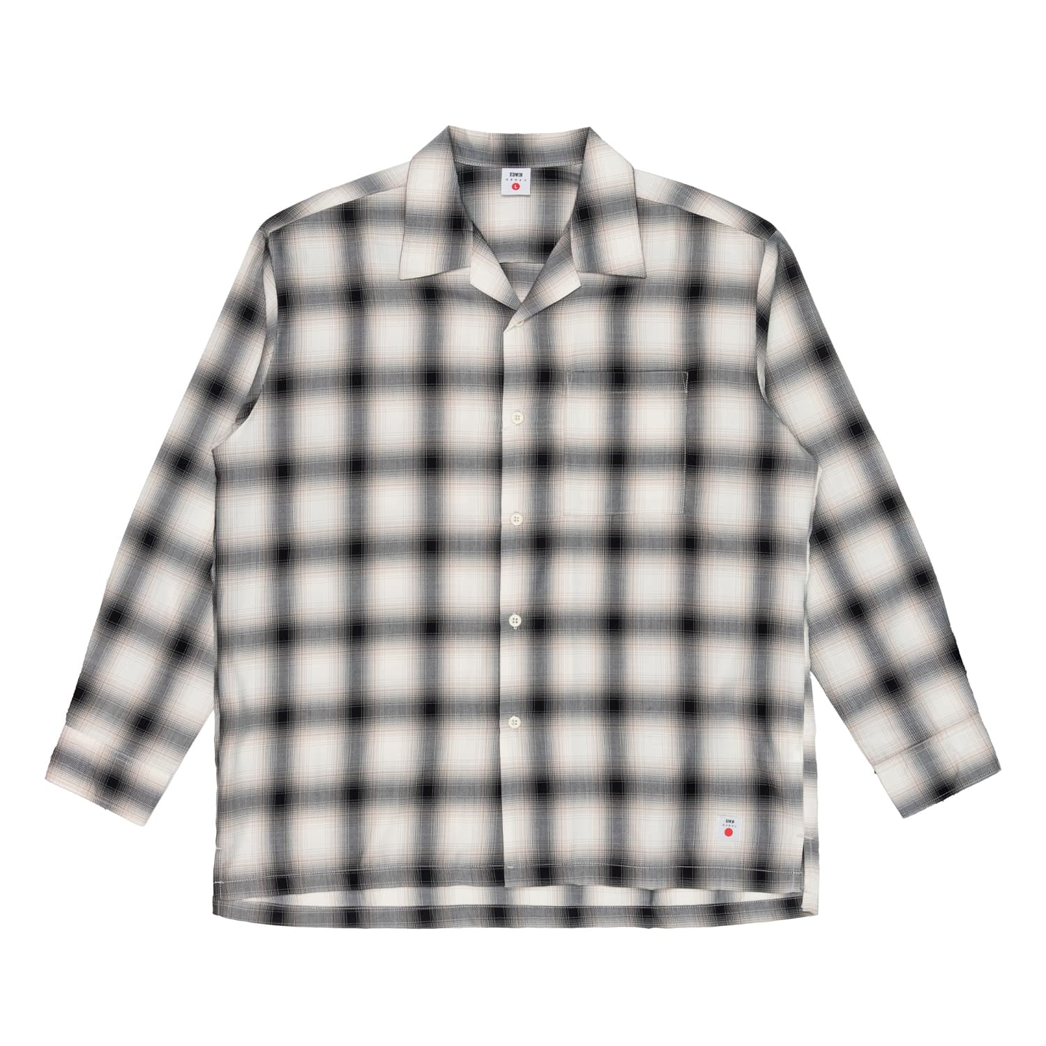Shirt Man Edwin open collar japan brown/grey